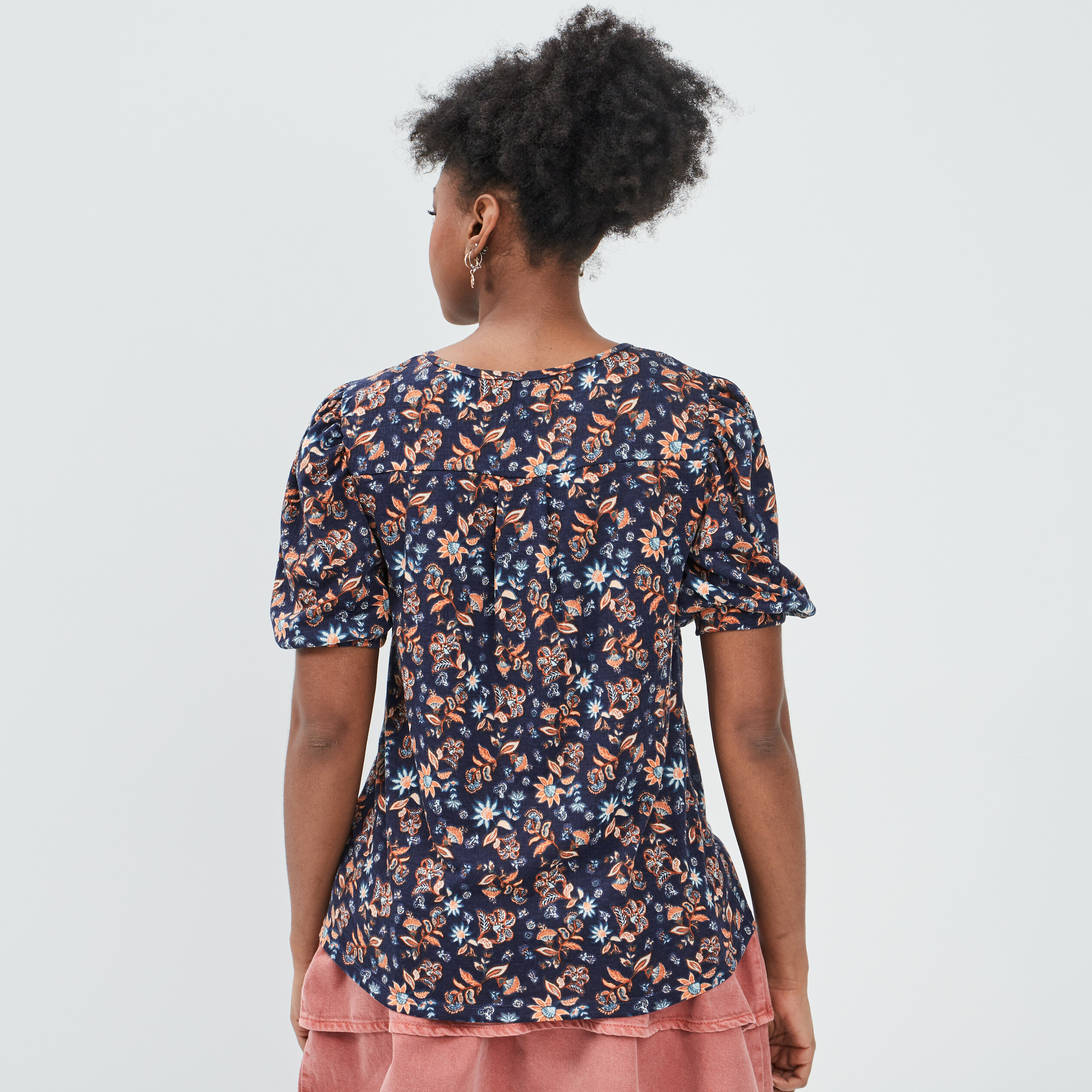 T-shirt manches courtes bleu marine femme | La Halle