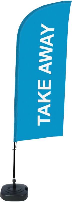 SHOWDOWN Strandflagge Take Away Windform Blau 330 x 89 cm Einzel Aluminium