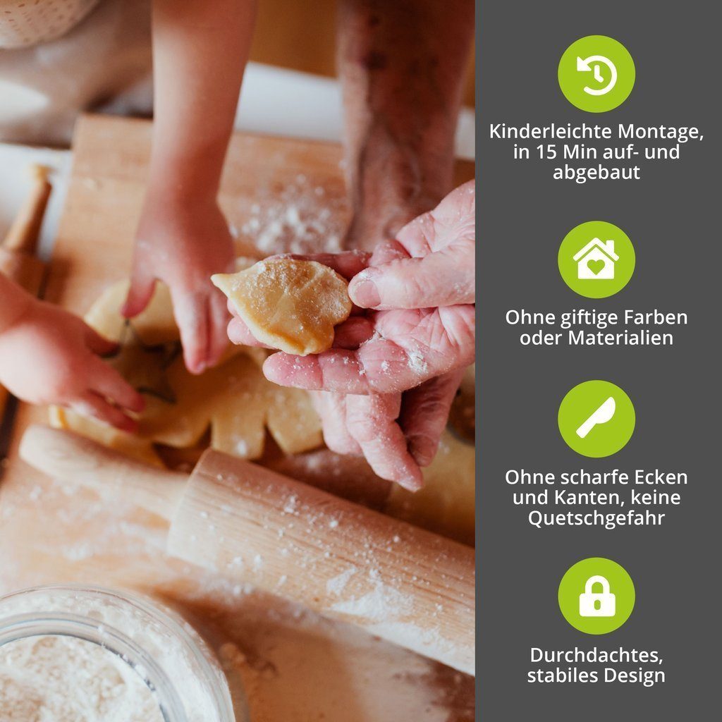 BOMI Stehhilfe Lernturm Swubi (1 St), Montessori Kinder Schemel Kinderhocker aus Holz