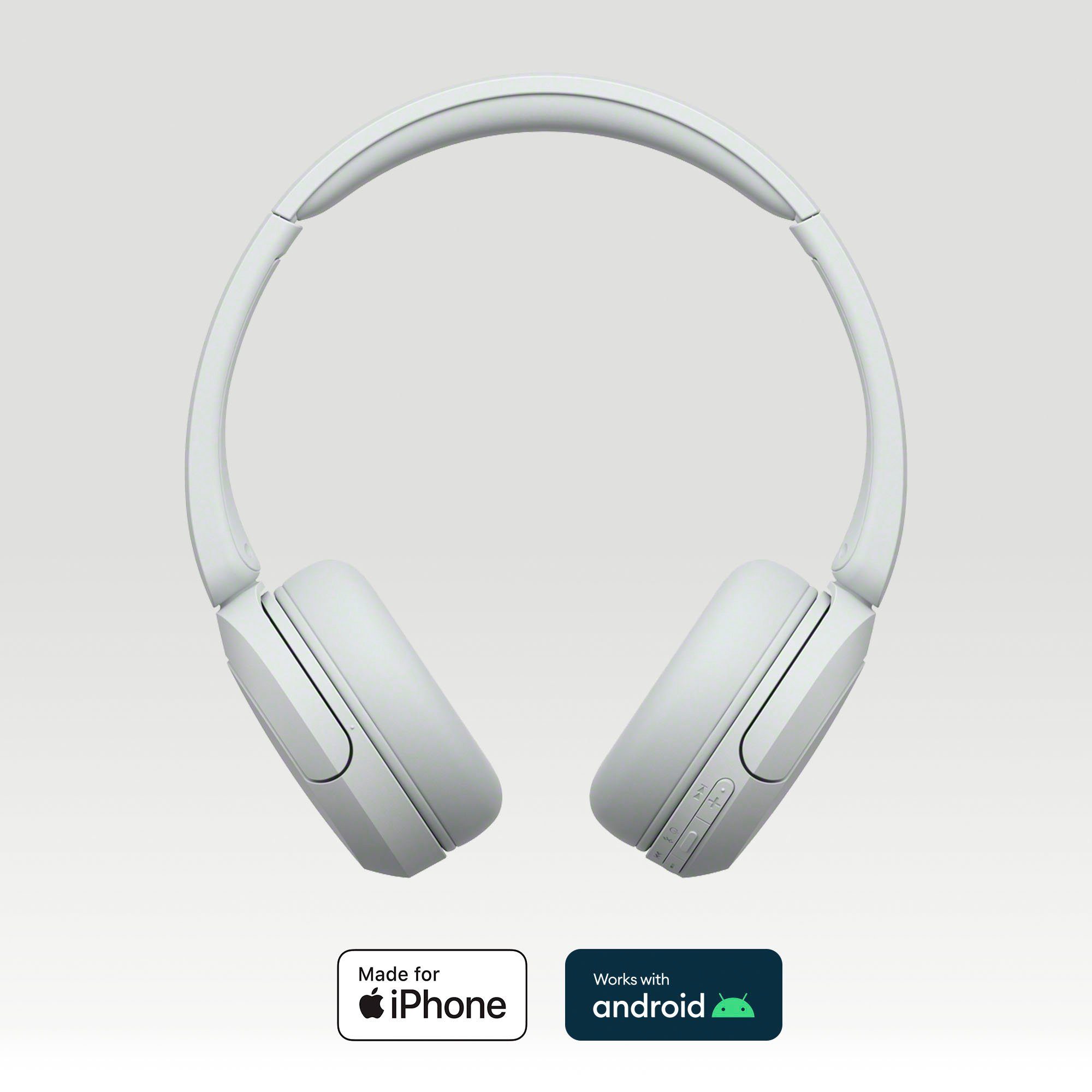Sony WHCH520 On-Ear-Kopfhörer (Freisprechfunktion, Rauschunterdrückung, Google Assistant, Siri, Bluetooth, 50 Std. Akkulaufzeit)