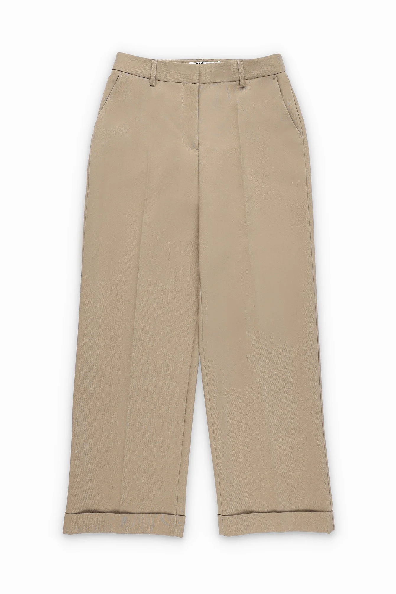 Hochgekrempelte Hose mit mittlerer Taille