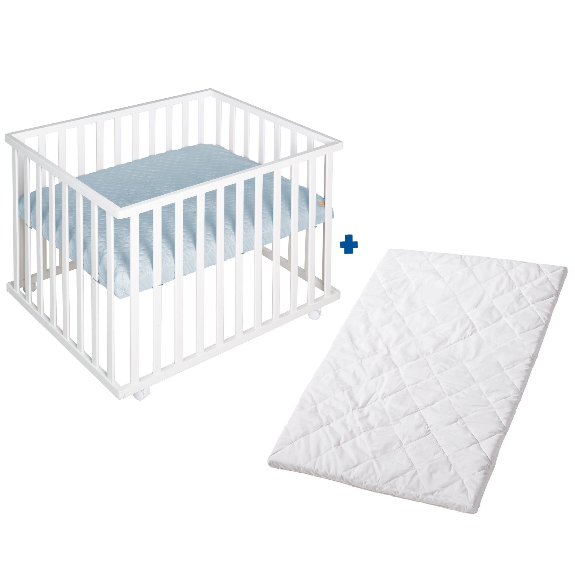 roba® Laufgitter 4-eckig roba style, Laufstall inkl. Laufgittermatratze