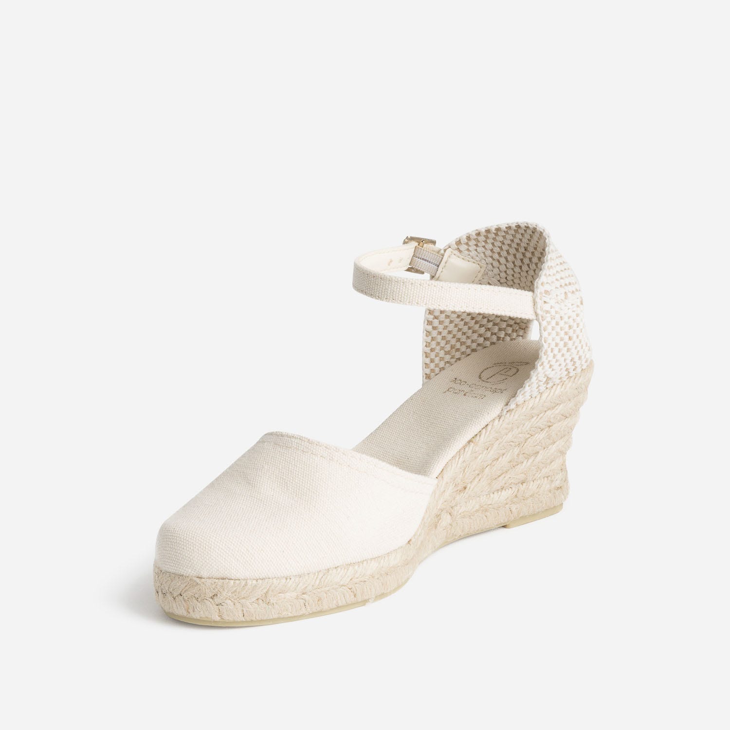 Espadrille compensée écrue éco-conçue en toile