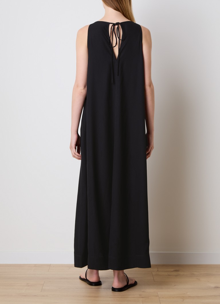 Vestido largo de satén TOTEM con escote en V