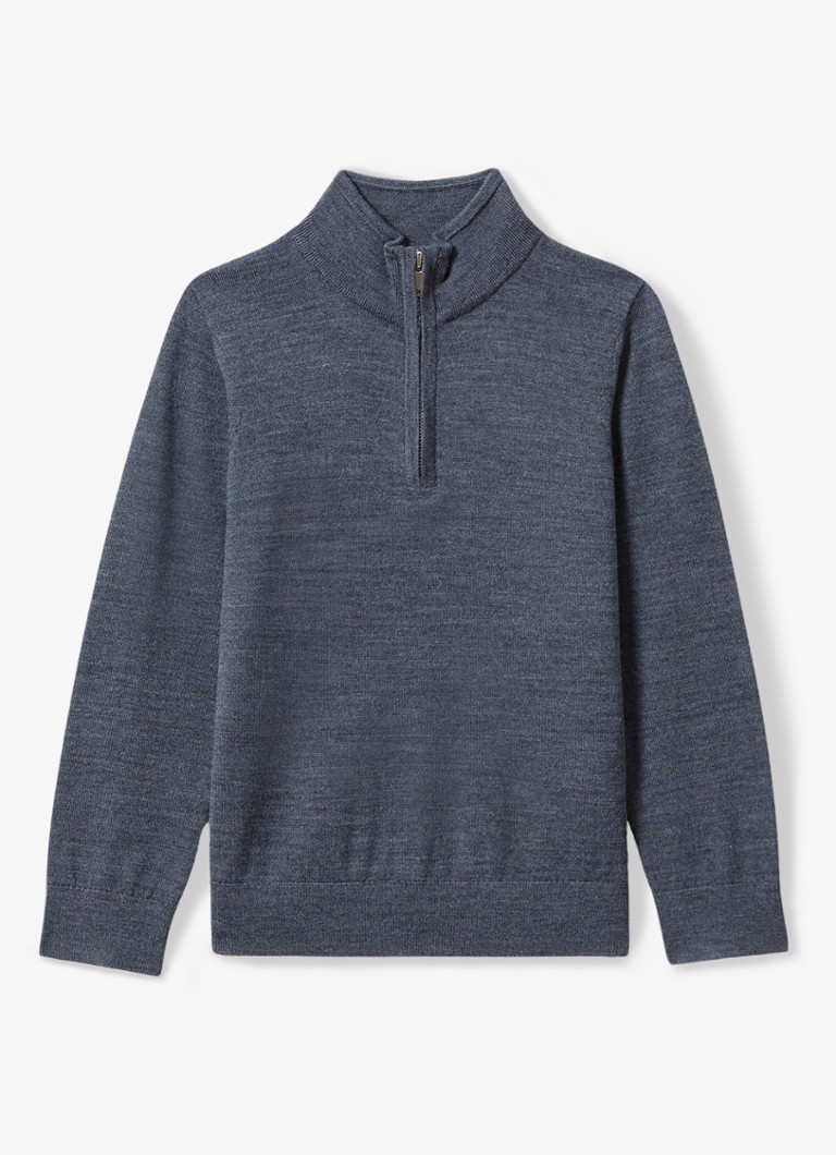 Pulover cu fermoar pe jumătate din lână premium Reiss Blackhall