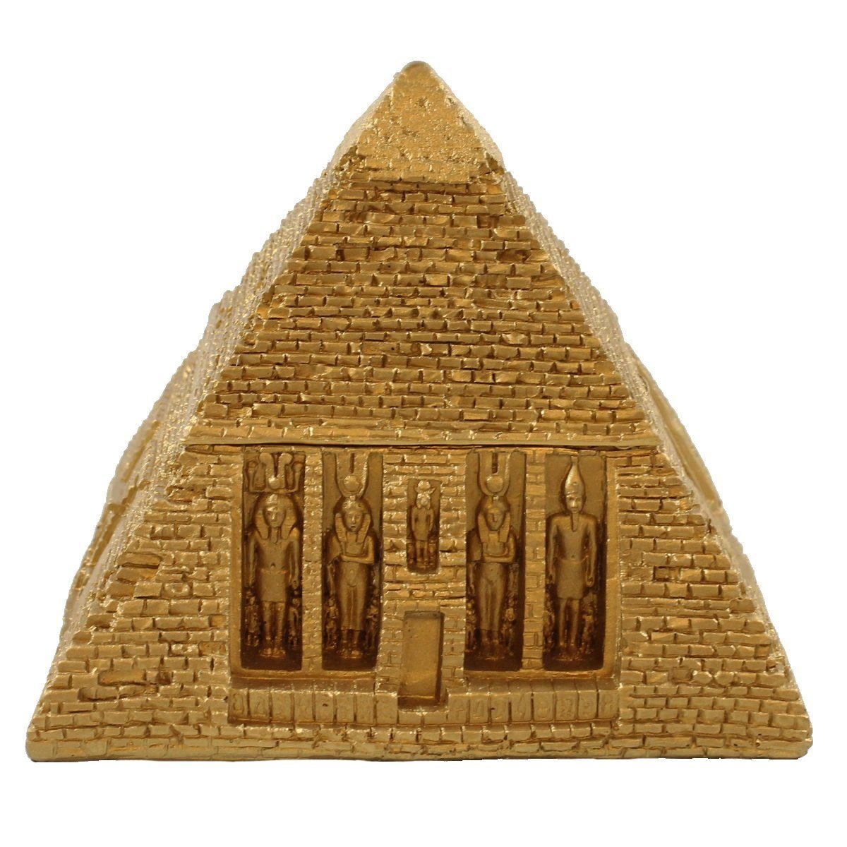 colourliving Schmuckkasten Dekofigur Pyramide Schmuckschatulle Schmuck Aufbewahrung Ägypten, detailreich verarbeitet, handbemalt, möbelschonende Filzuntersetzer