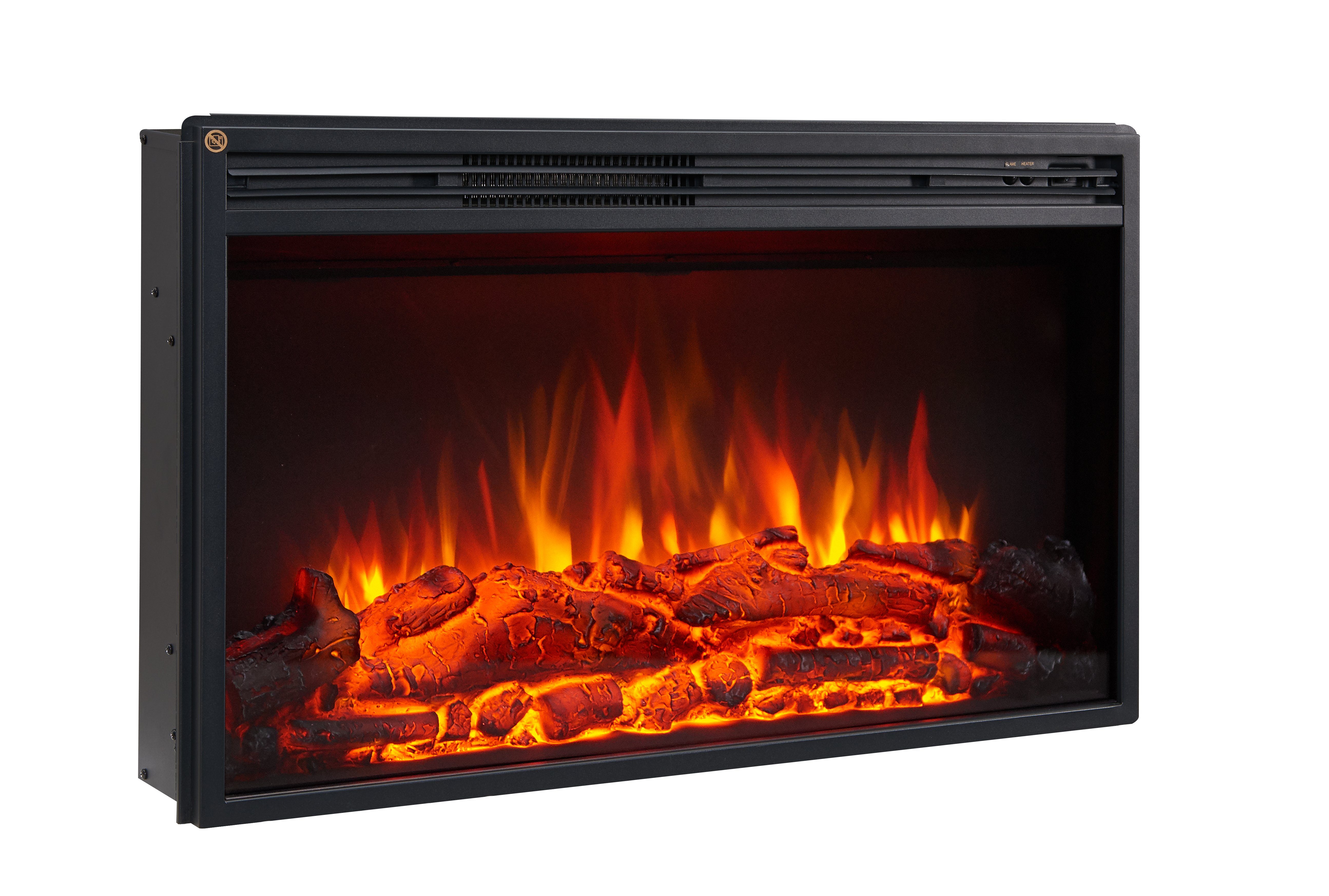 CrownFlame Elektrokamin Typhon, Standkamin mit Heizung 2000W, Heizung, LED-Beleuchtung, 3D-Flammeneffekt & Fernbedienung