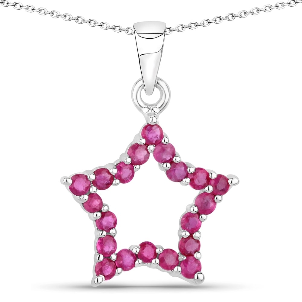 Rafaela Donata Chaîne Étoilé Argent sterling Rubis en Argent Bijoux