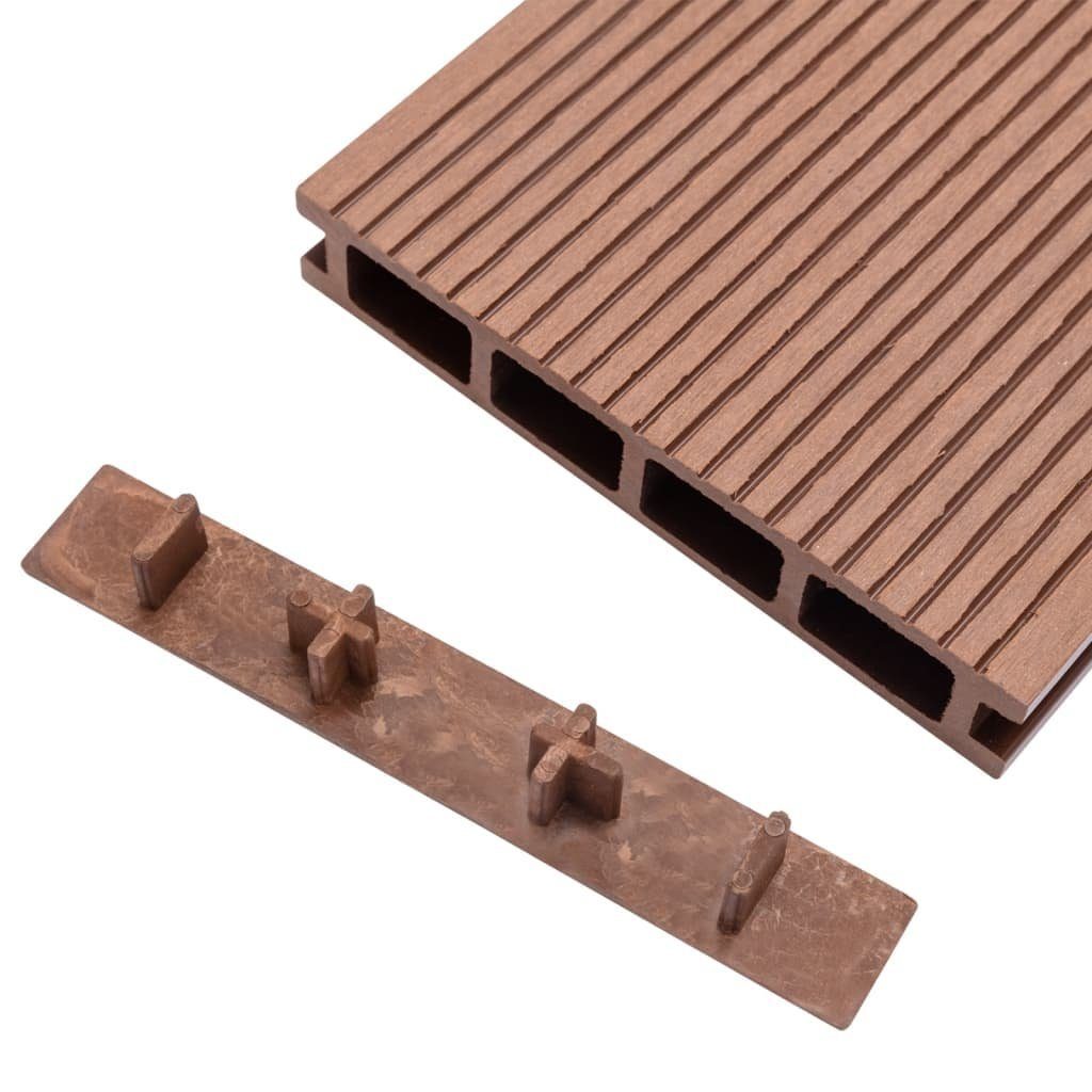 Teppichboden Endkappen für Terrassendielen 10 Stk. Braun Kunststoff, vidaXL