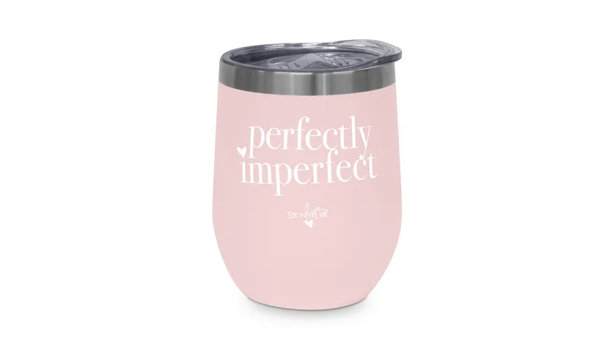 Design@Home Thermobecher Perfectly Imperfect 0,35l rosa/ weiß