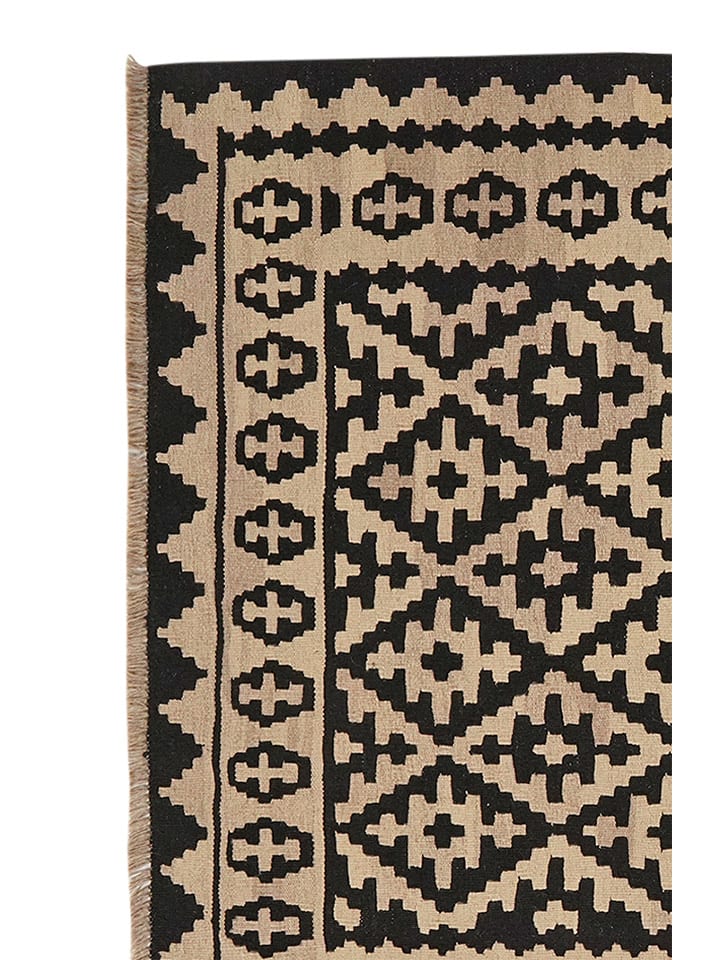 Rugtales Schurwoll-Teppich in Creme/ Schwarz günstig kaufen 198x150 cm