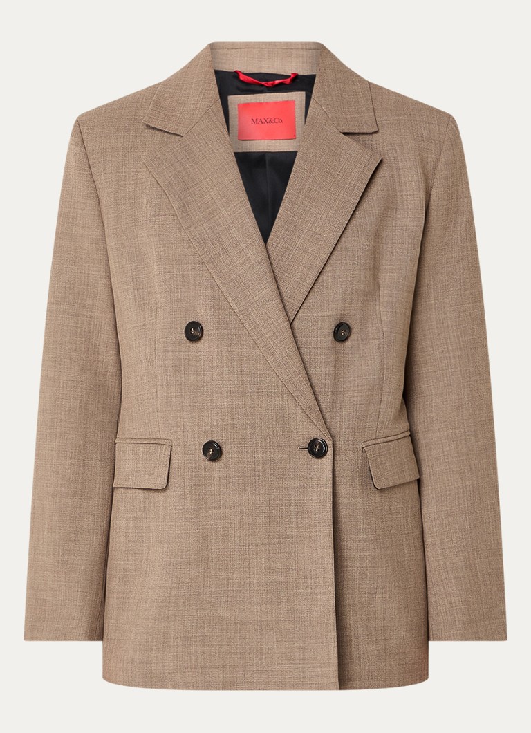 Max & Co Samara double-breasted blazer in wool blend with flap pockets