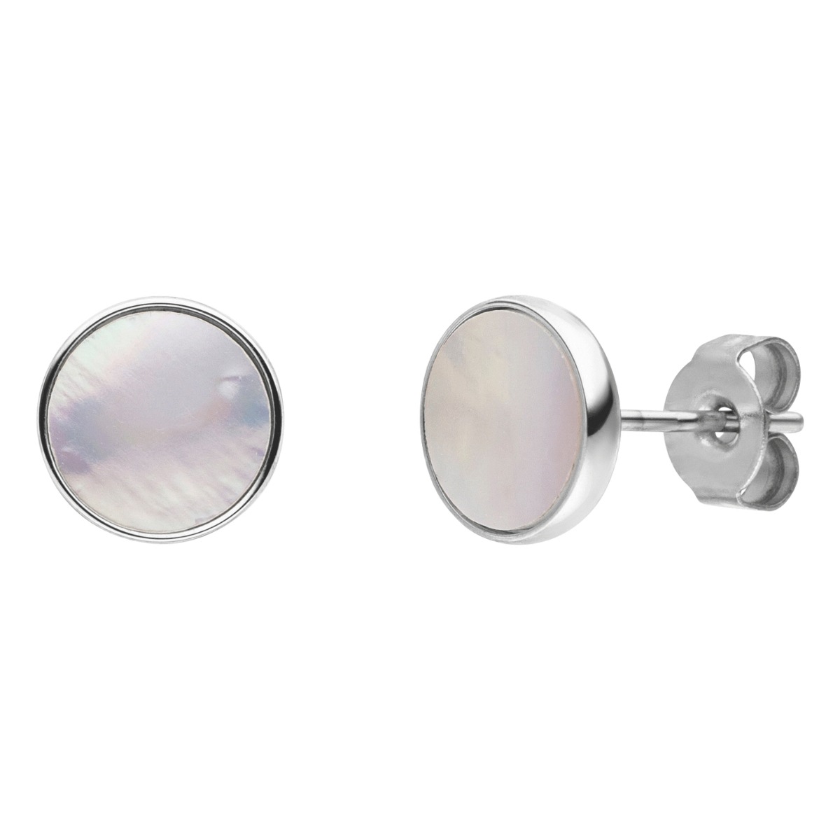 Ohrstecker White Gloss mit dezentem Perlmuttbesatz