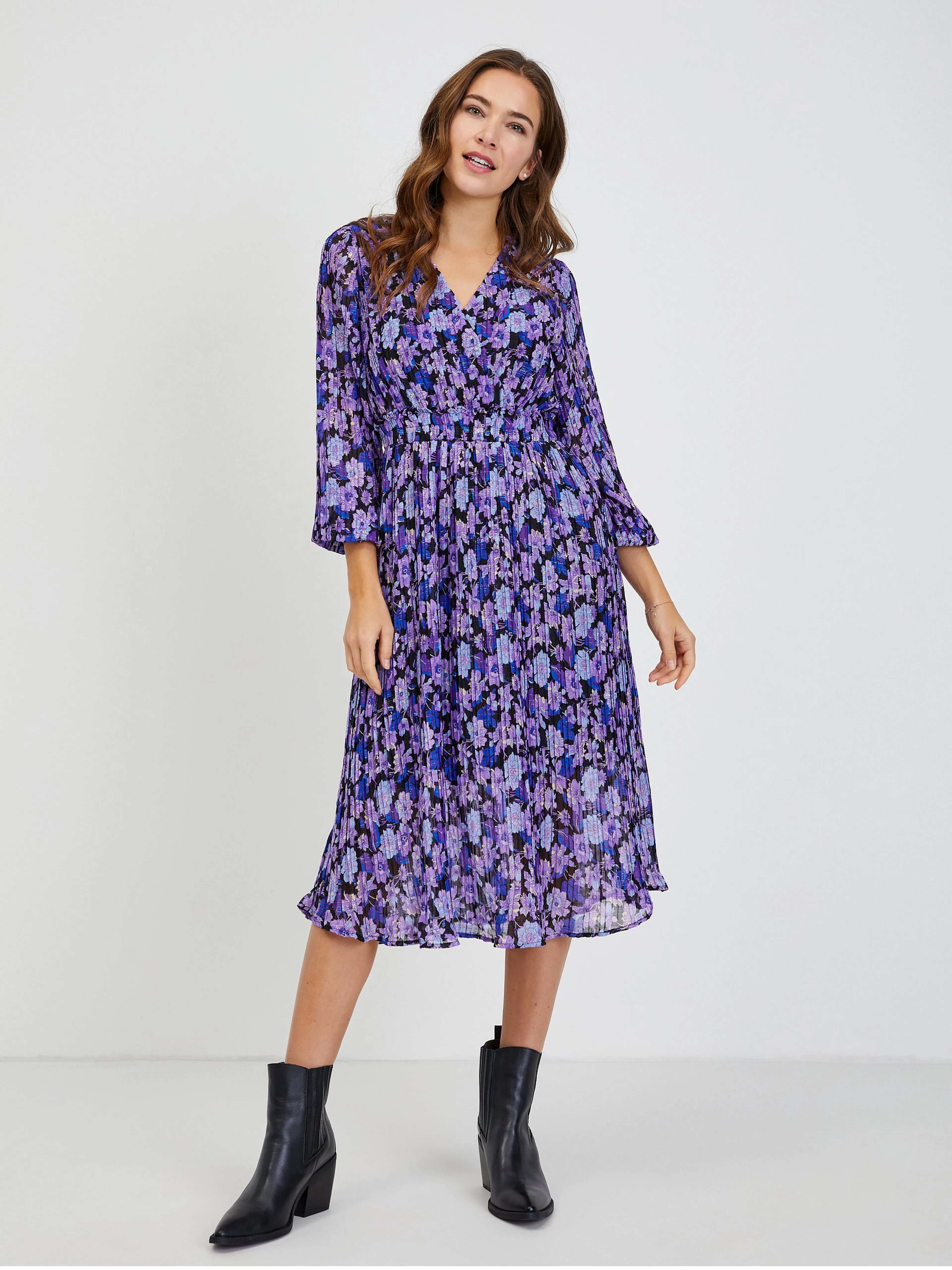 Lila Damen Blumenkleid ORSAY