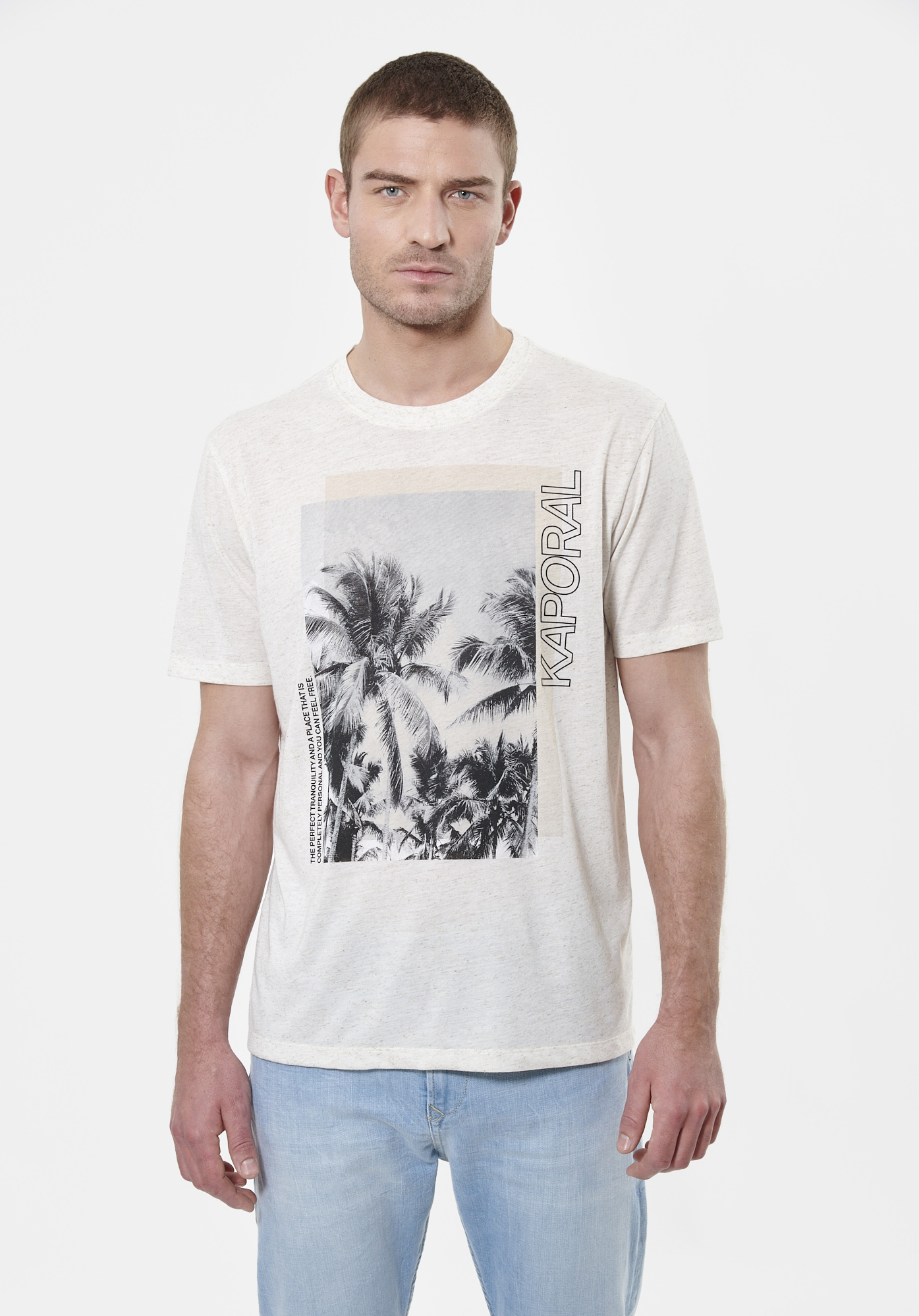 CHAD   T-shirt beige chiné Homme