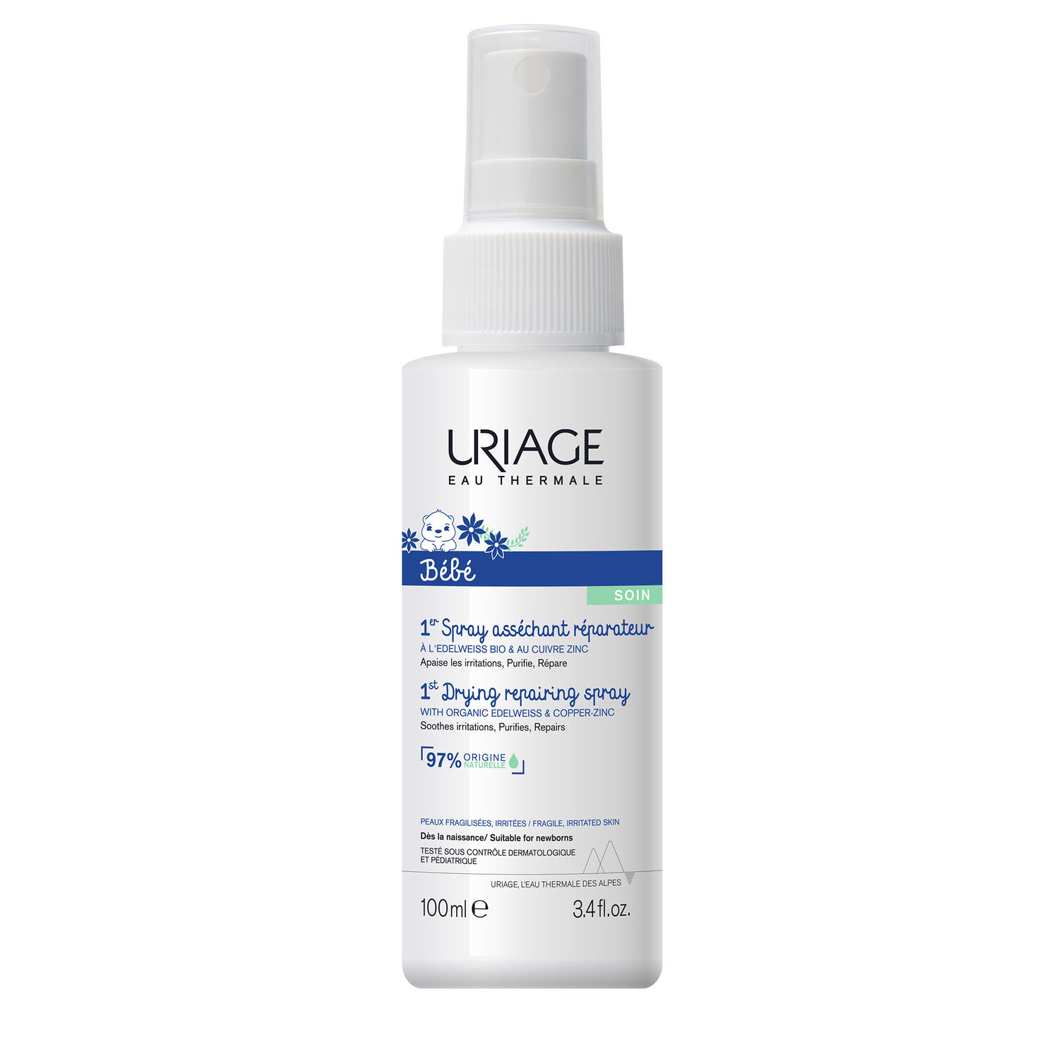 Uriage Bébé 1er Spray Asséchant Réparateur 100ml