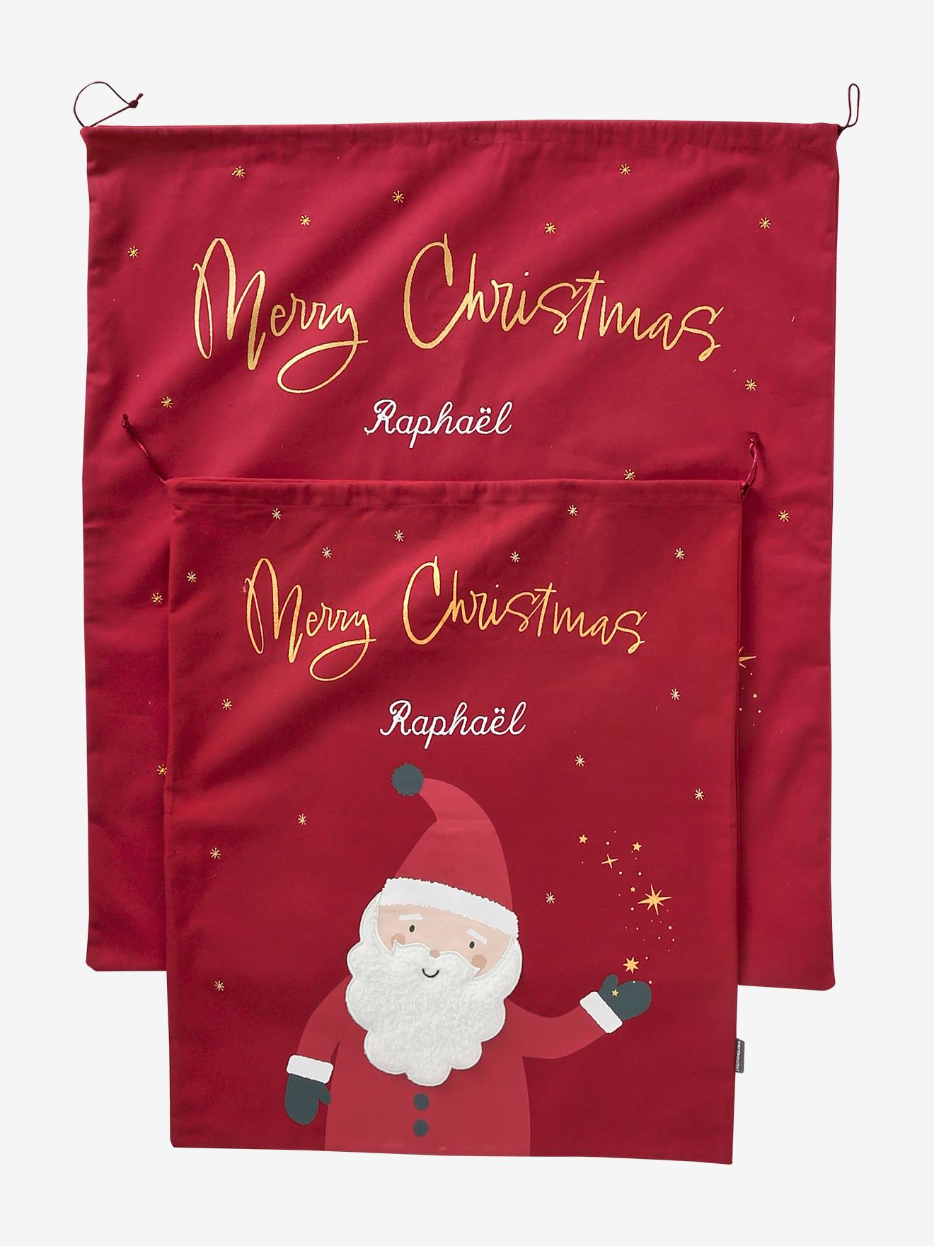 Sac à jouets personnalisable Père Noël rouge