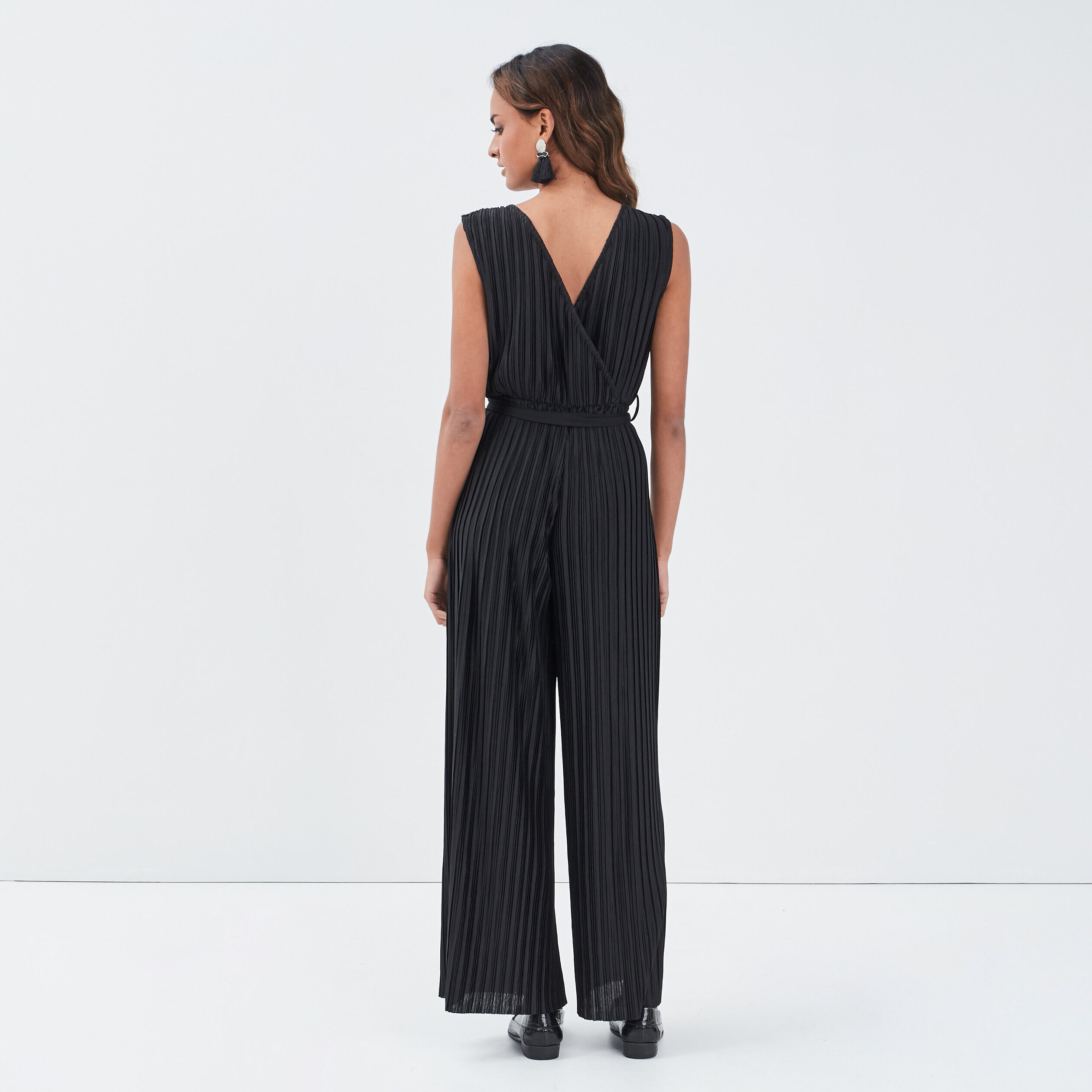 Combinaison pantalon plissée noir femme | Cache Cache