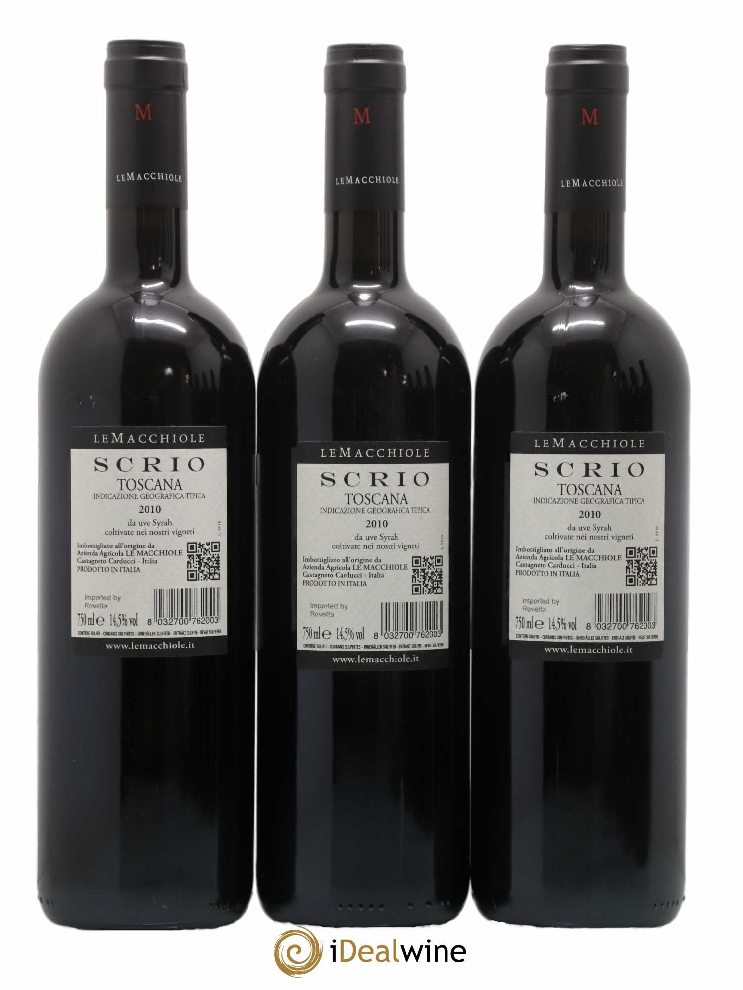 Toscana IGT Scrio  2010 - Lot de 6 Bouteilles