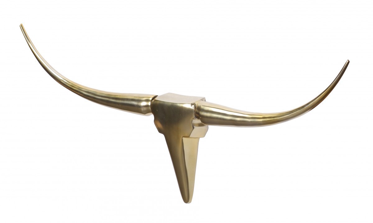 Wohnling Wanddekoration Geweih Bull M 100 cm Aluminium golden