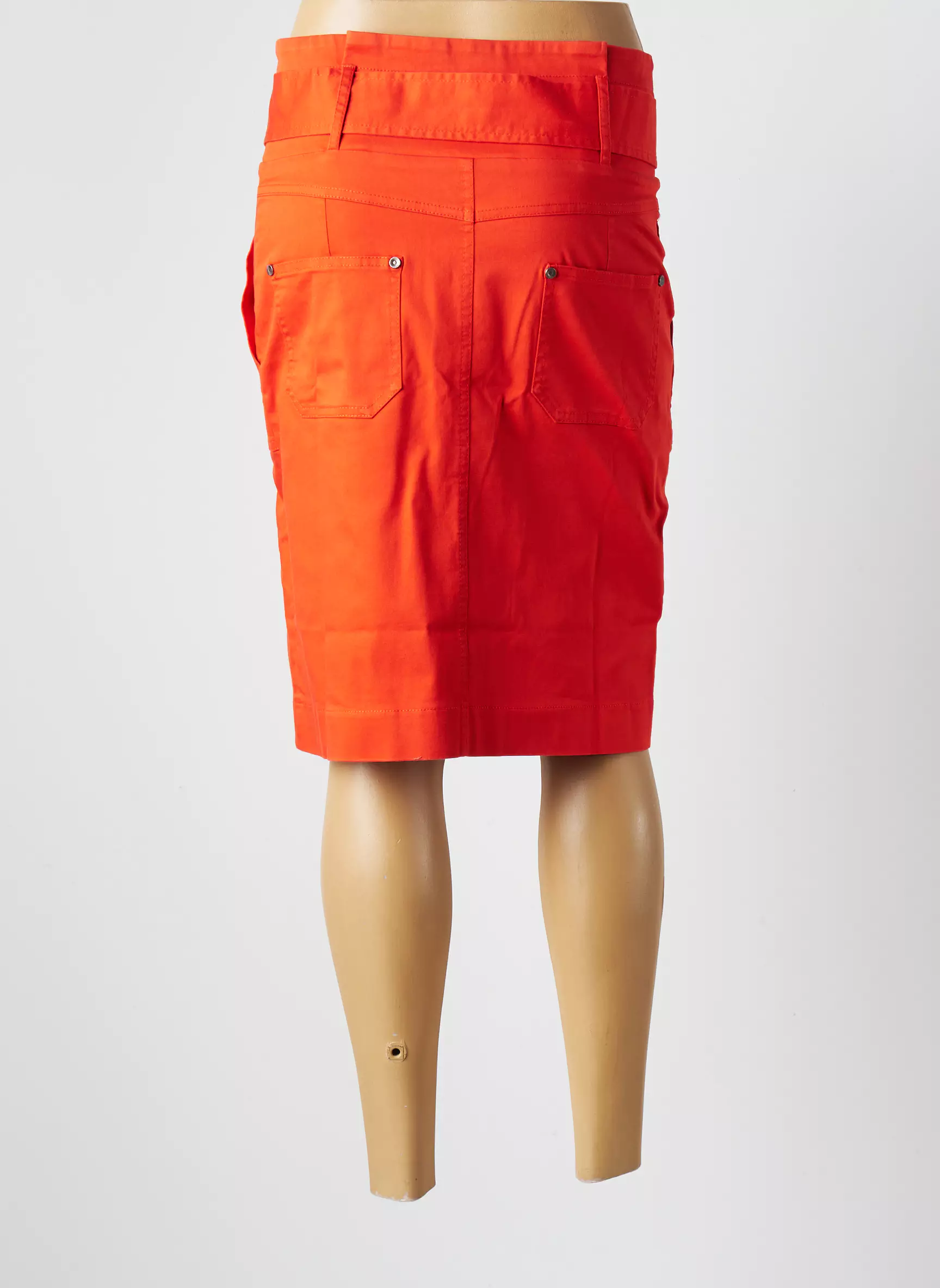 Bleu Blanc Rouge Jupes Mi Longues Femme couleur orange