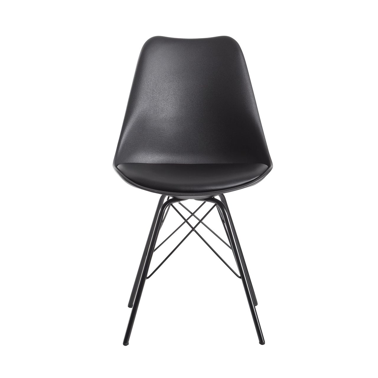 Wohnling 2er Set Esszimmerstuhl 86 x 58 x 48 cm Schwarz