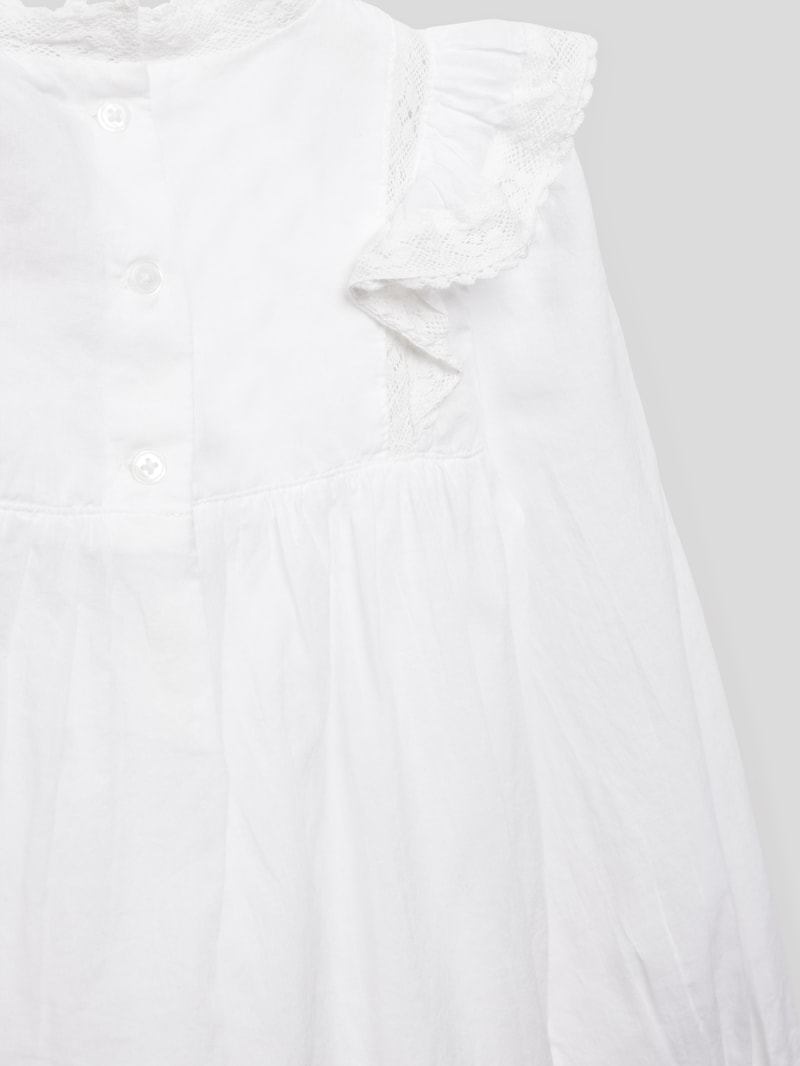 Bluse mit Spitzenbesatz Modell 'PRTY WHT' in weiß