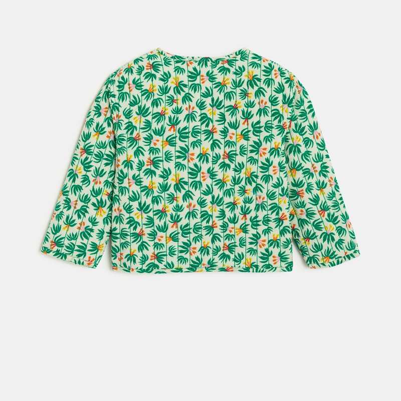 Veste réversible fille verte à motifs tropicaux Catimini
