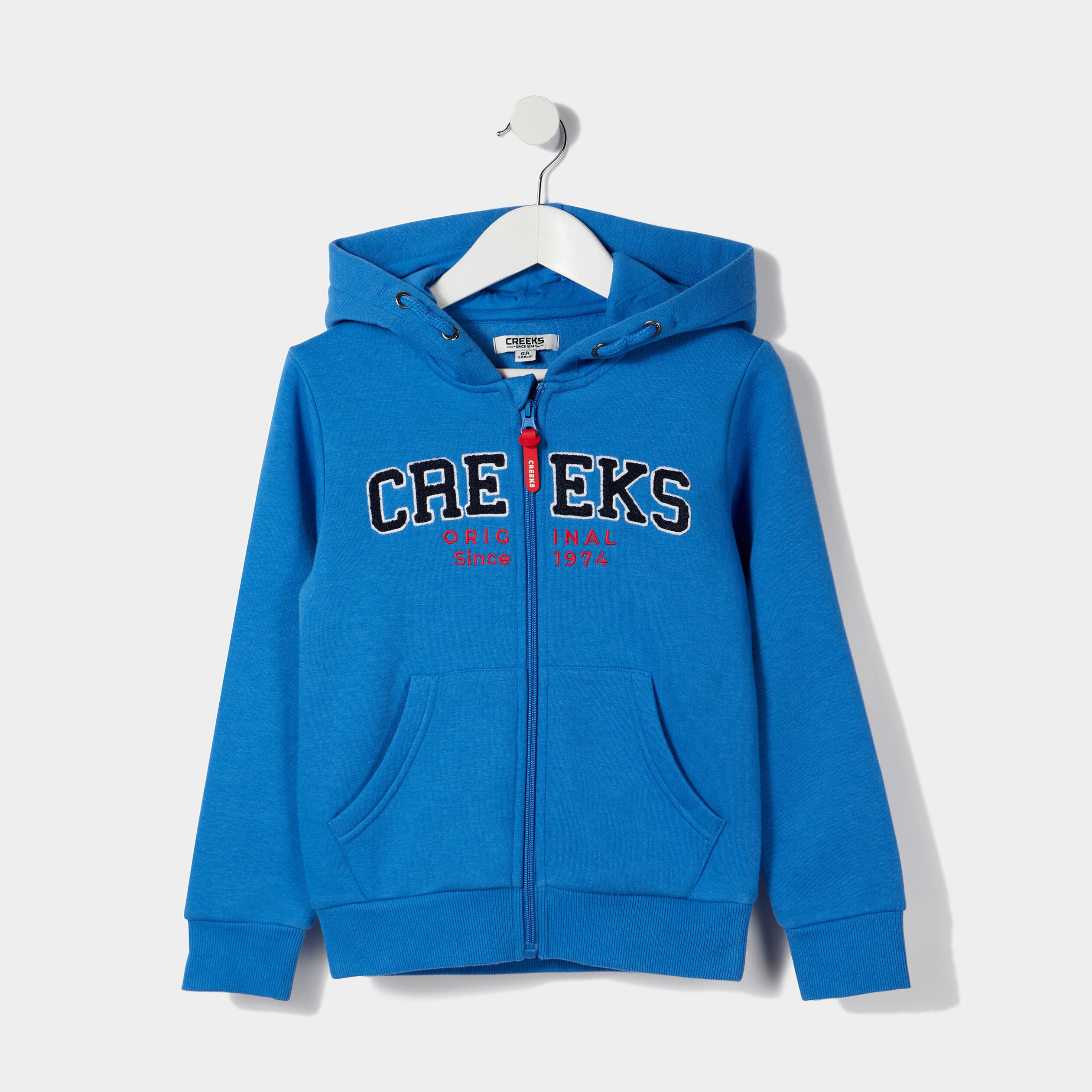Sweat zippé 2 poches à capuche Creeks bleu clair garçon | La Halle