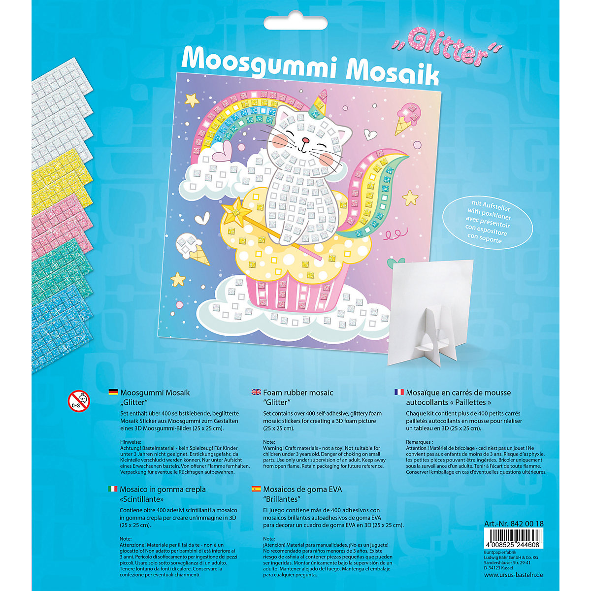 Moosgummi Mosaik Glitter 