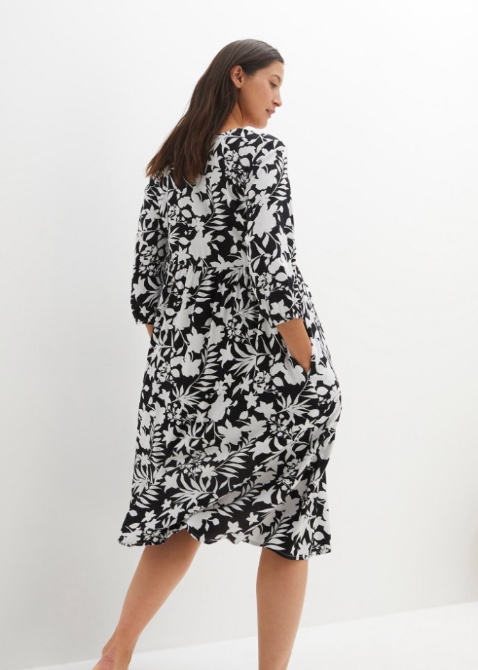Midi-Kleid aus Viskose mit Taschen