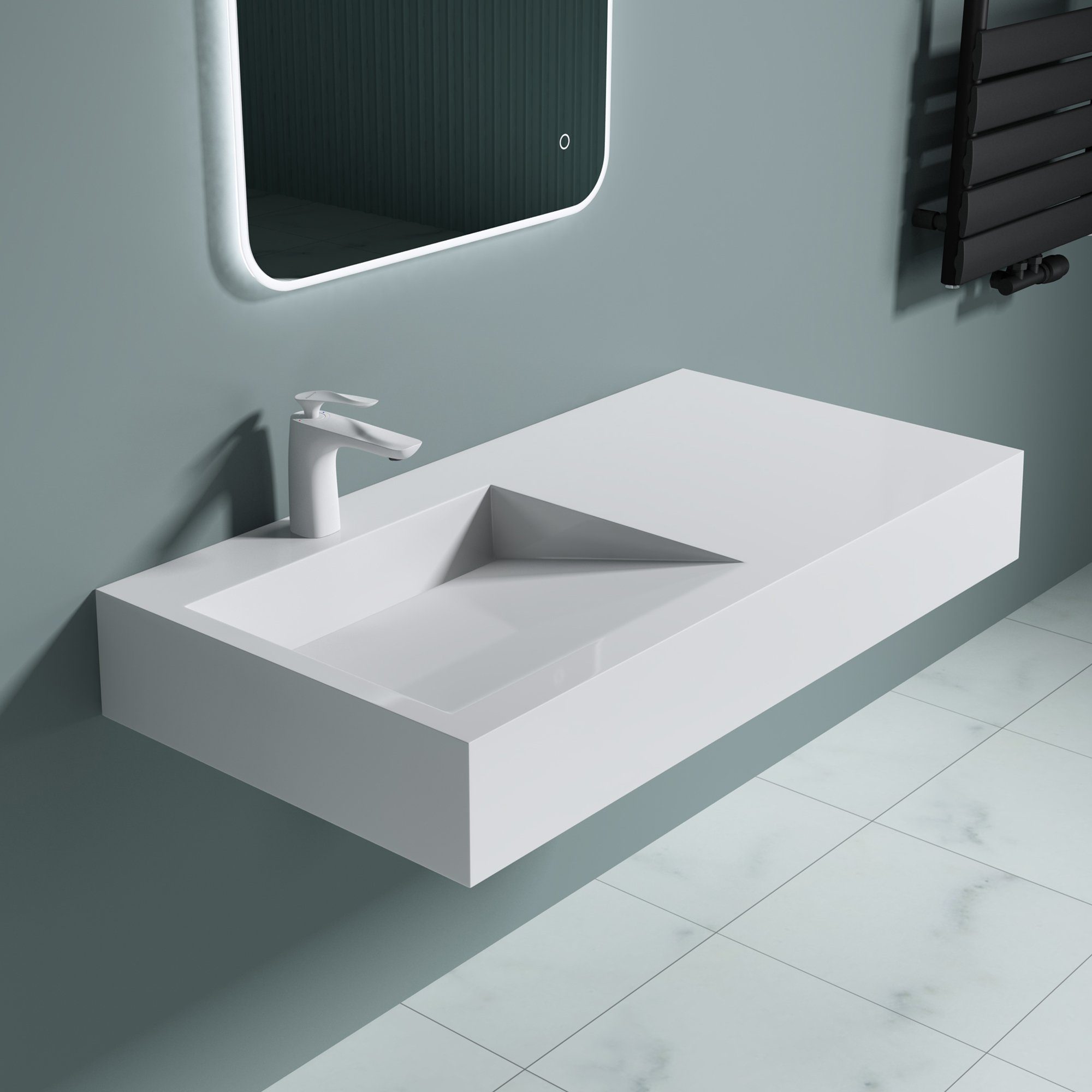 doporro Aufsatzwaschbecken doporro Design Aufsatzwaschbecken Col11 Hängewaschbecken Gussmarmor