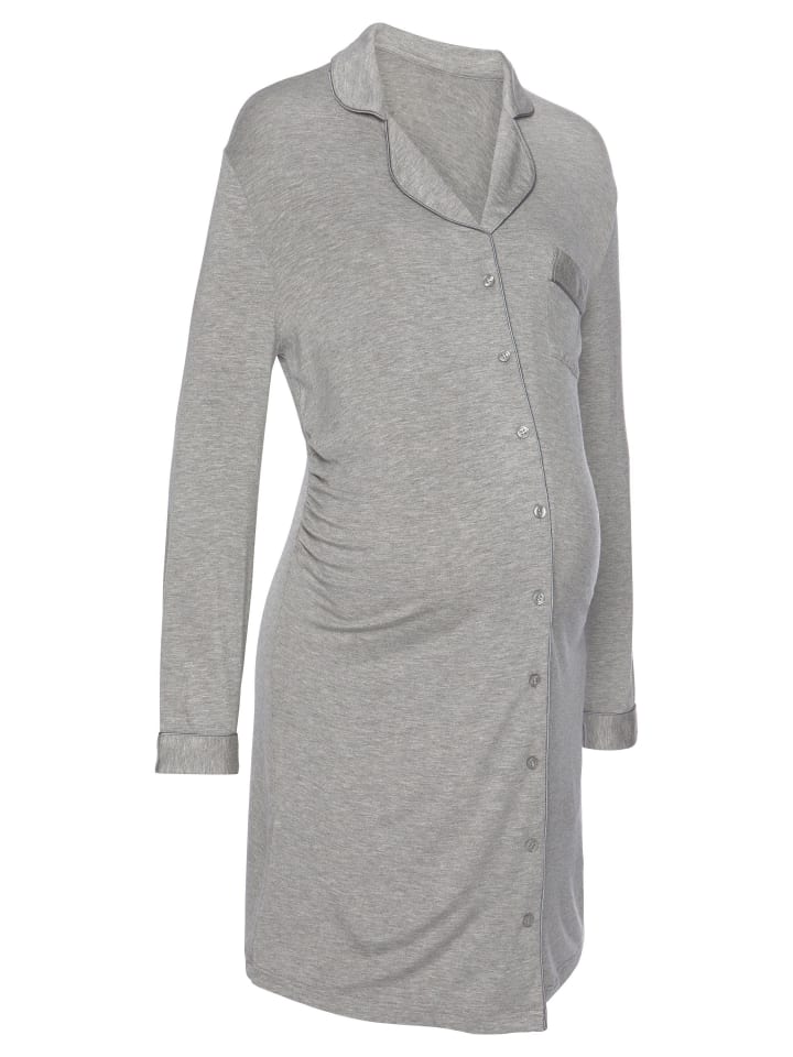 LASCANA Umstandsnachthemd in grau günstig kaufen 32/34