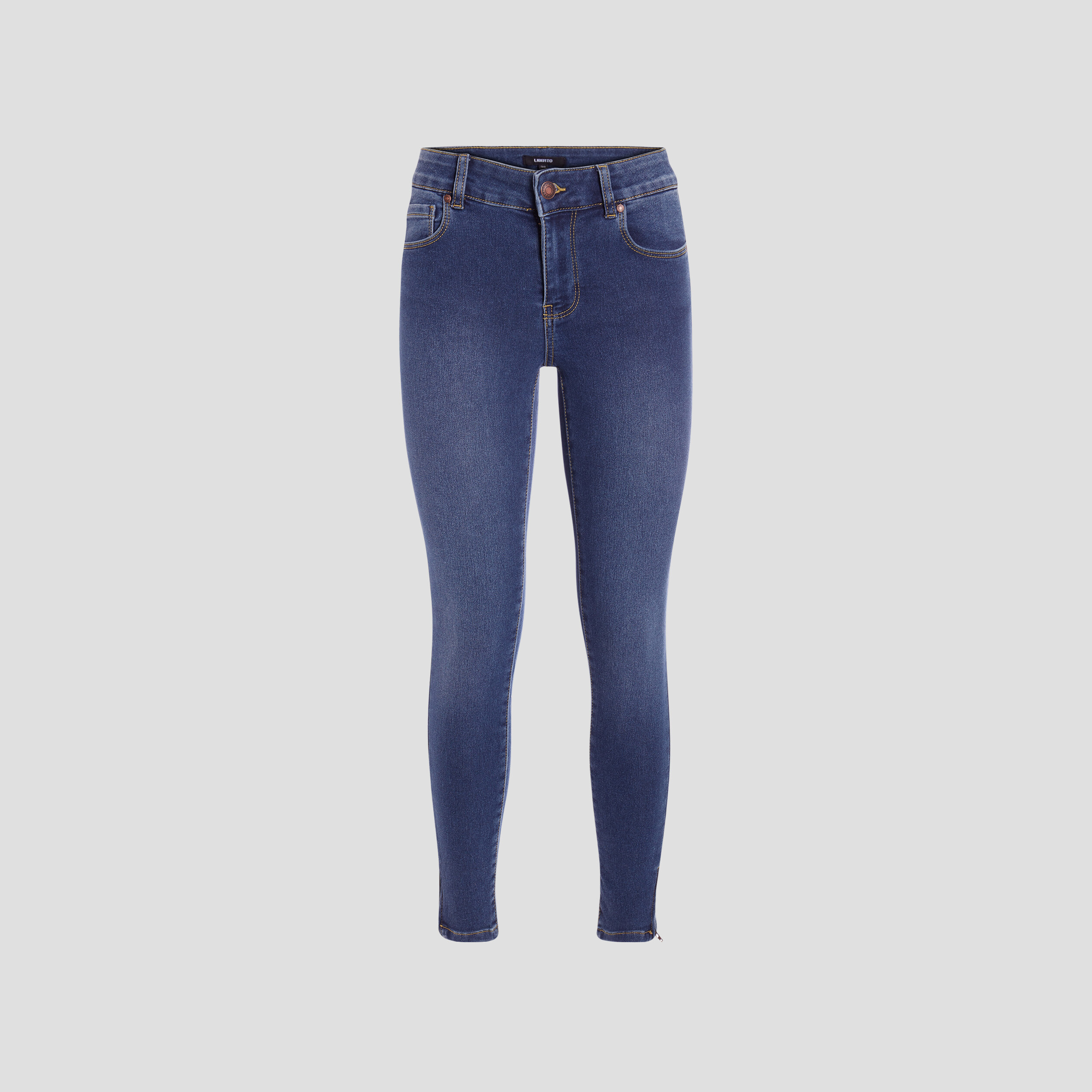 Jeans skinny détails zippés denim double stone femme | La Halle