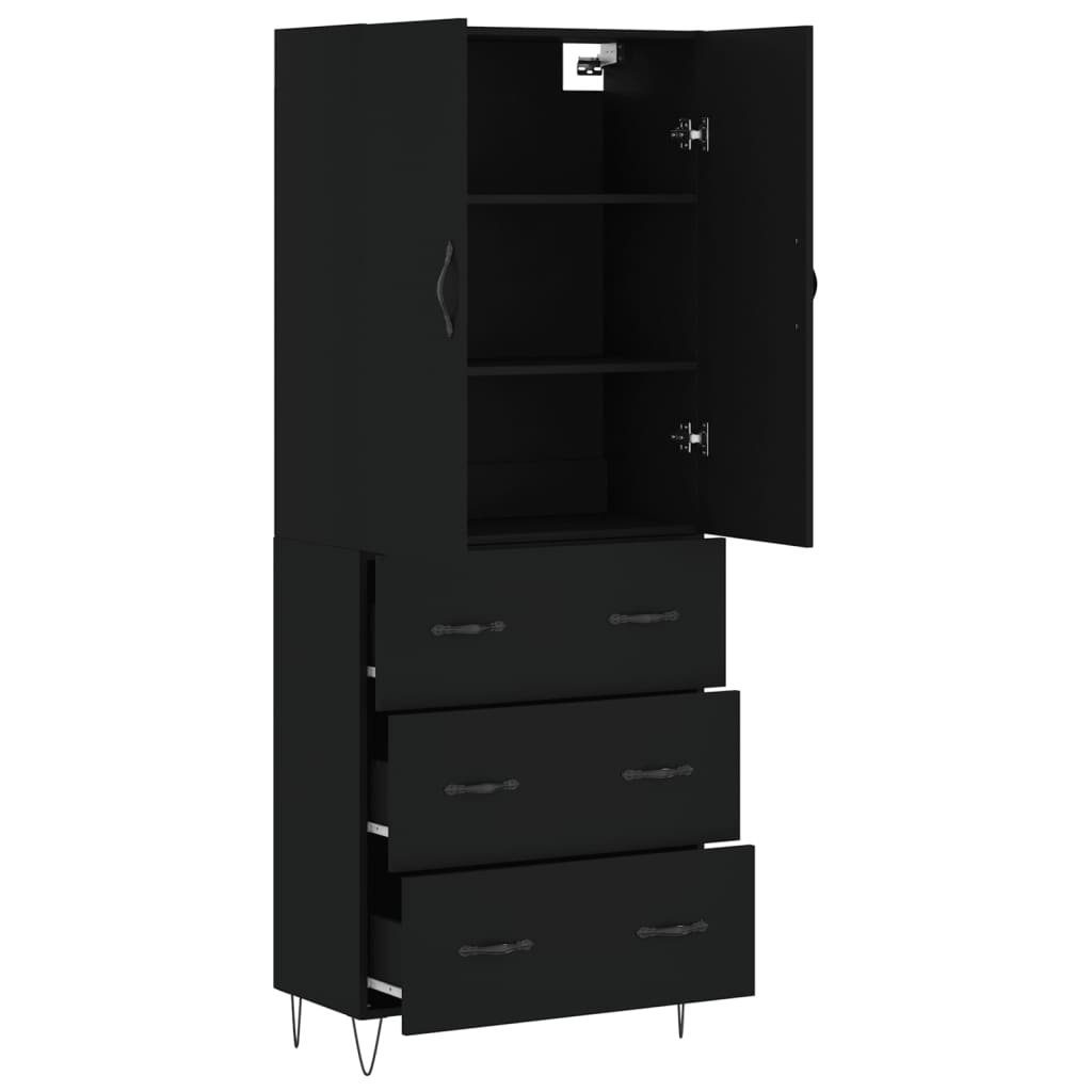 vidaXL Sideboard Highboard Schwarz 69,5x34x180 cm Holzwerkstoff (1 St)