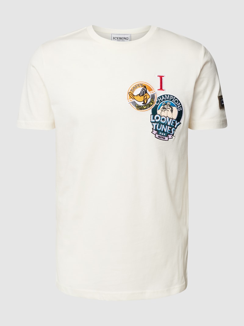 T-Shirt mit Looney Tunes®-Stitching in offwhite
