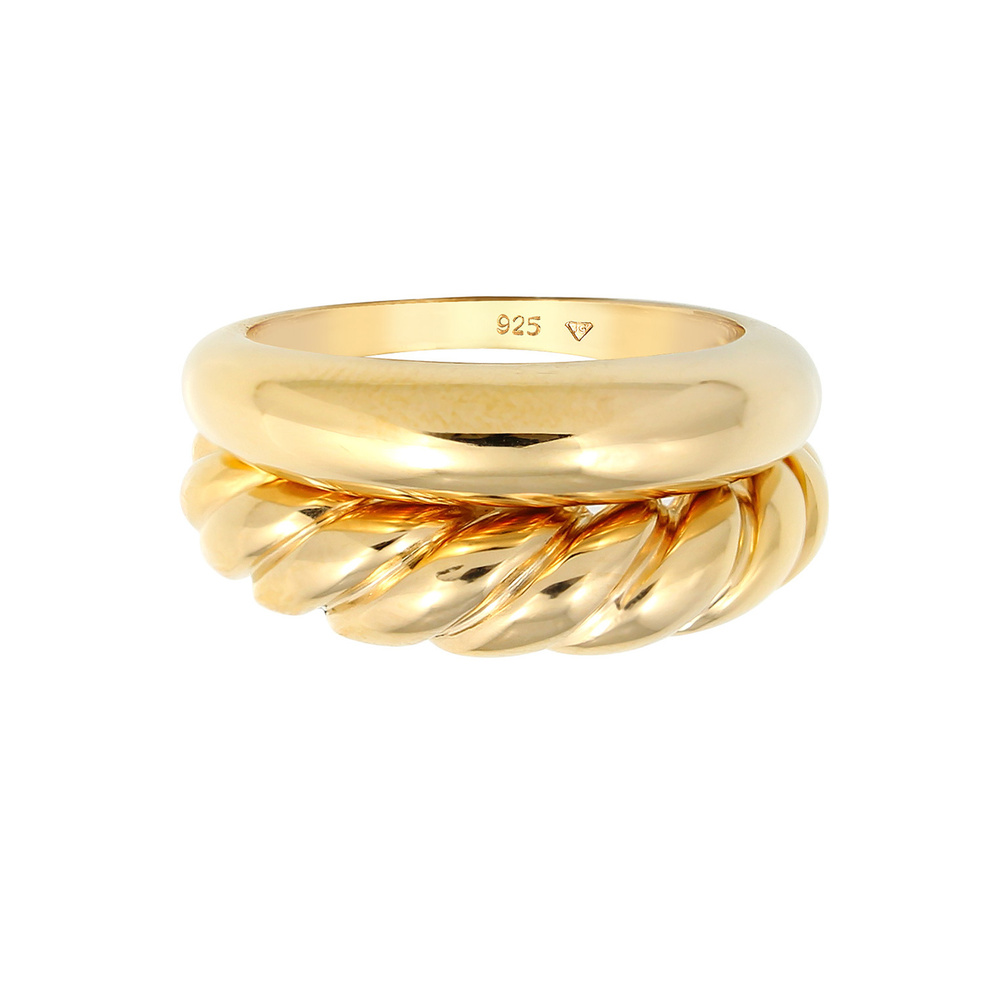 Elli PREMIUM Elli PREMIUM Bague Tordu Blogger Tendance Basic Bague Femme - (925/1000) Argent Bague