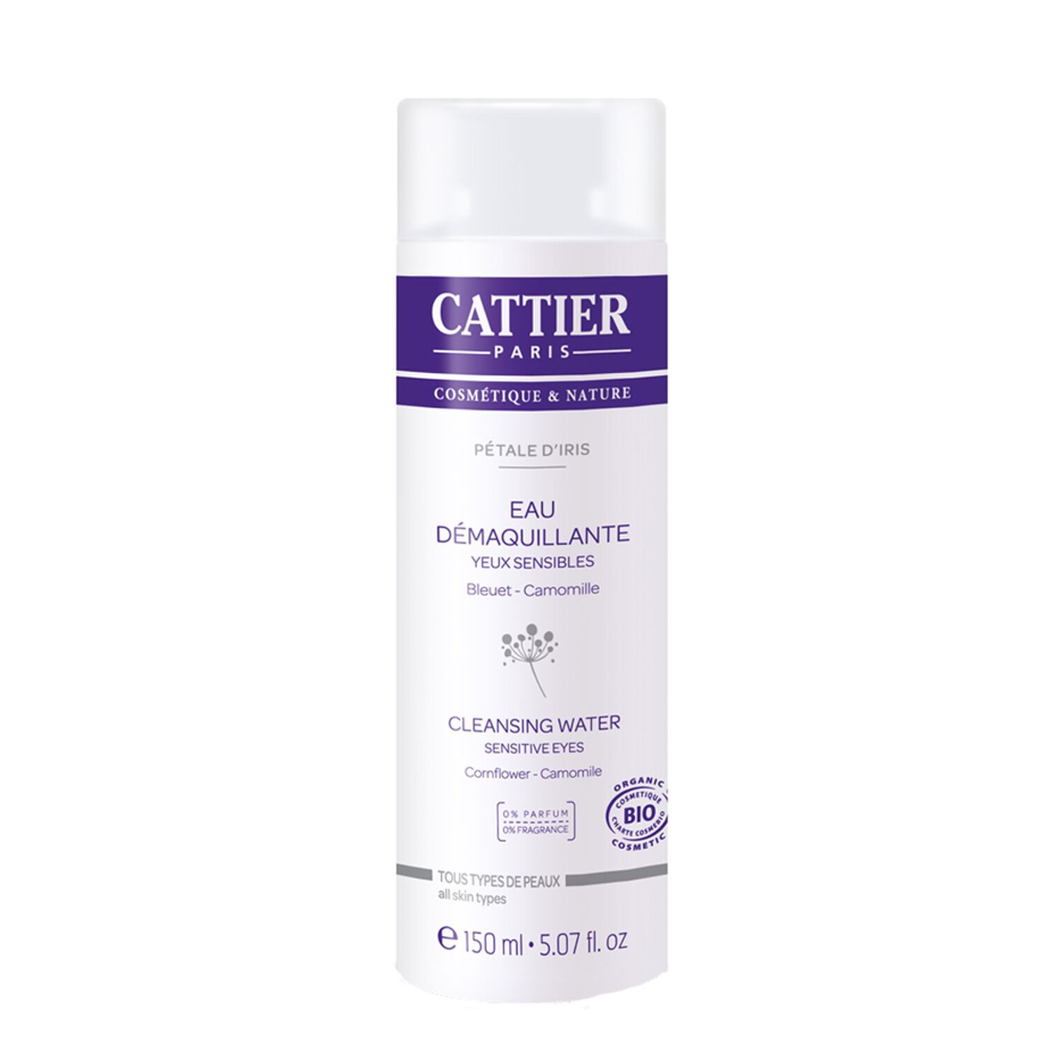 Cattier Pétale d'Iris Eau Démaquillante Yeux Sensibles 150 ml