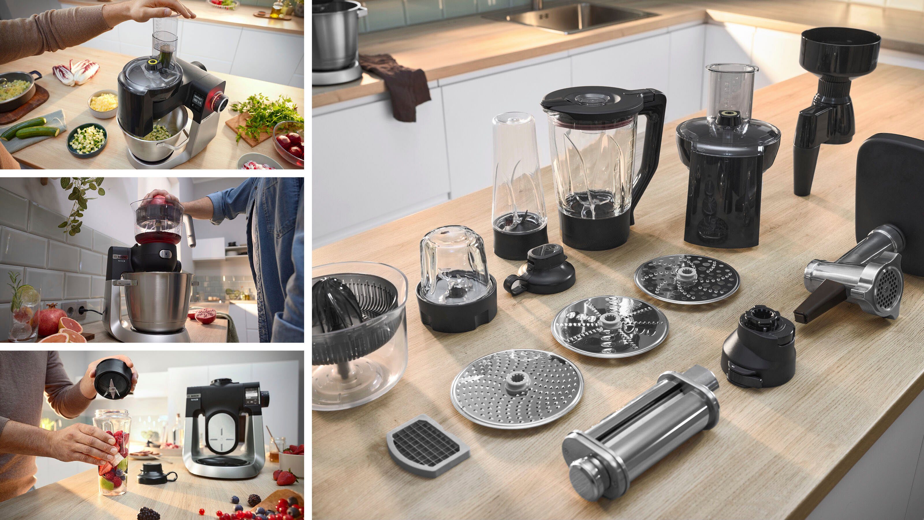 BOSCH Küchenmaschine Serie 6 MUMS6ZS13D Sensortechnologie mit 1g genauer Waage, 1600 W, 5,5 l Schüssel