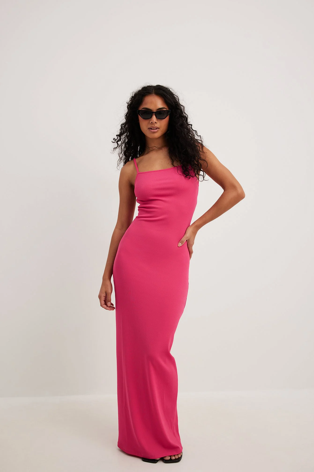 Jersey-Maxikleid mit offenem Rücken