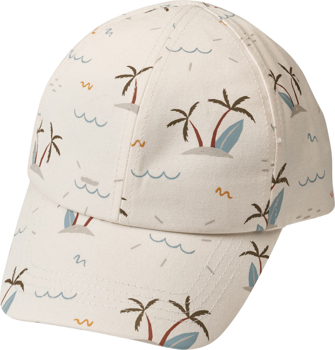 Basecap mit Palmen-Muster, weiß, Gr. 50/51, 1 St