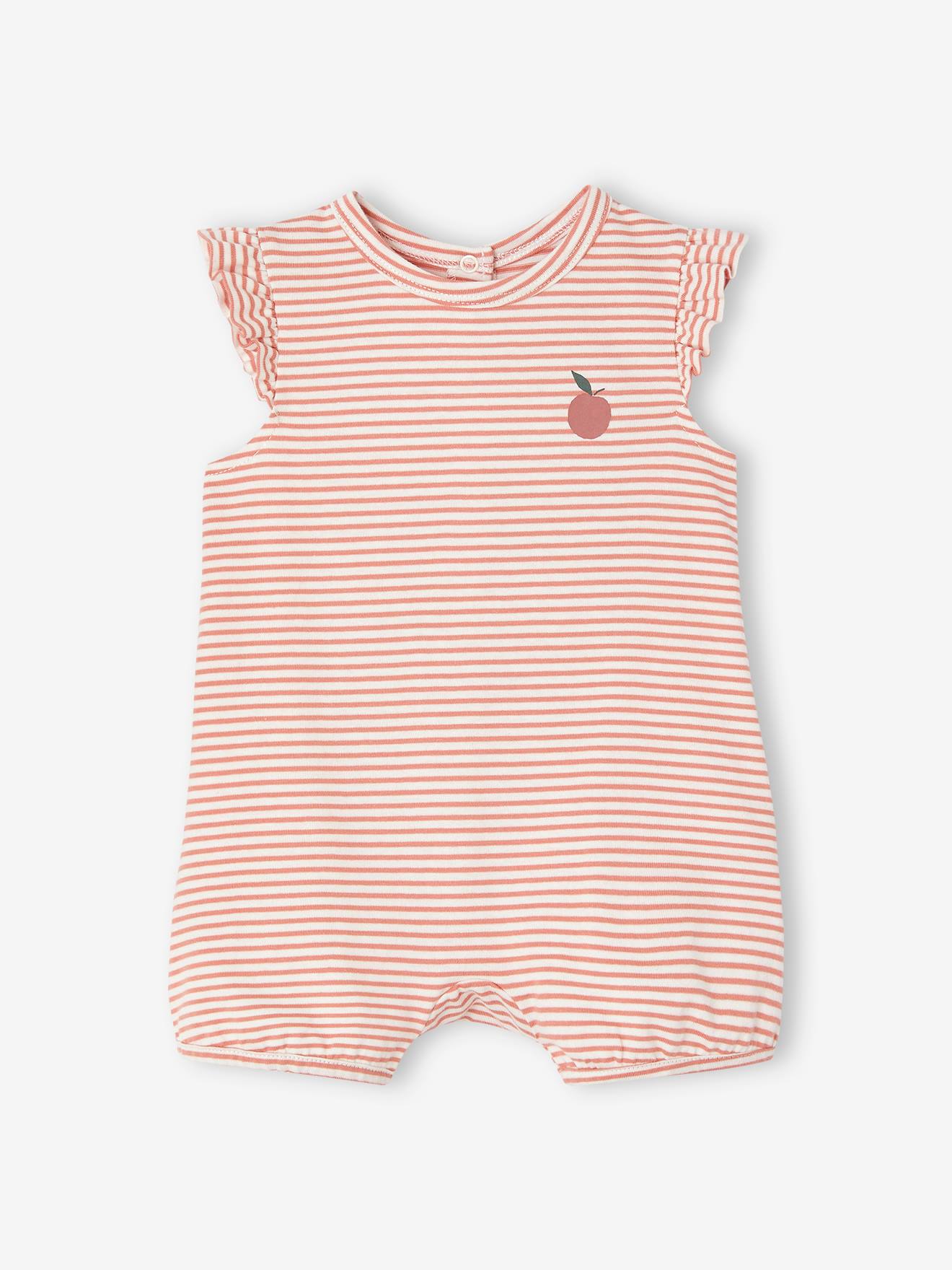 Vertbaudet 2er-Pack Baby Sommer-Overalls Oeko-Tex - altrosa