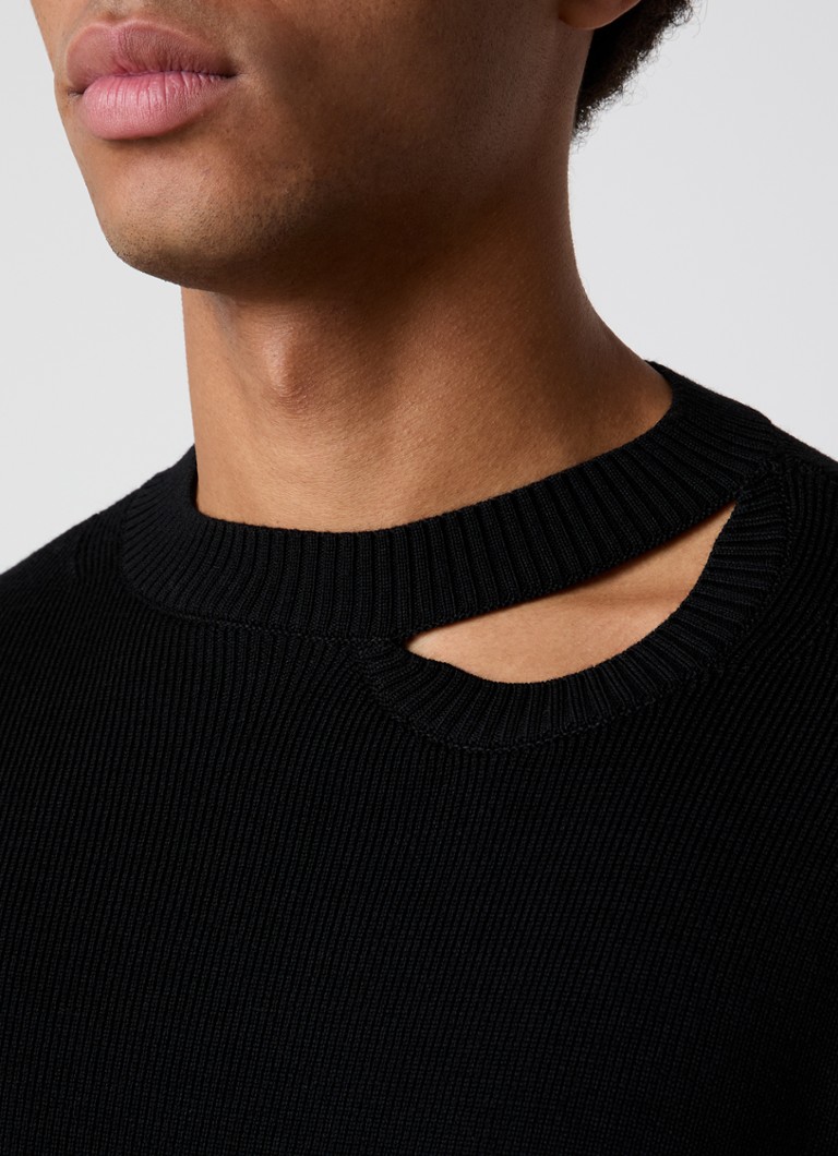 Louis Gabriel Nouchi Rib-knit sweater made of merino wool with cut-out detail