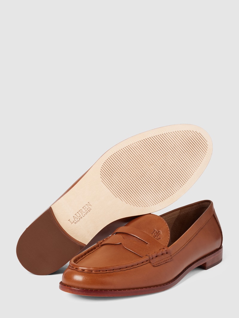 Penny-Loafer aus Leder mit Label-Detail Modell 'WYNNIE' in cognac