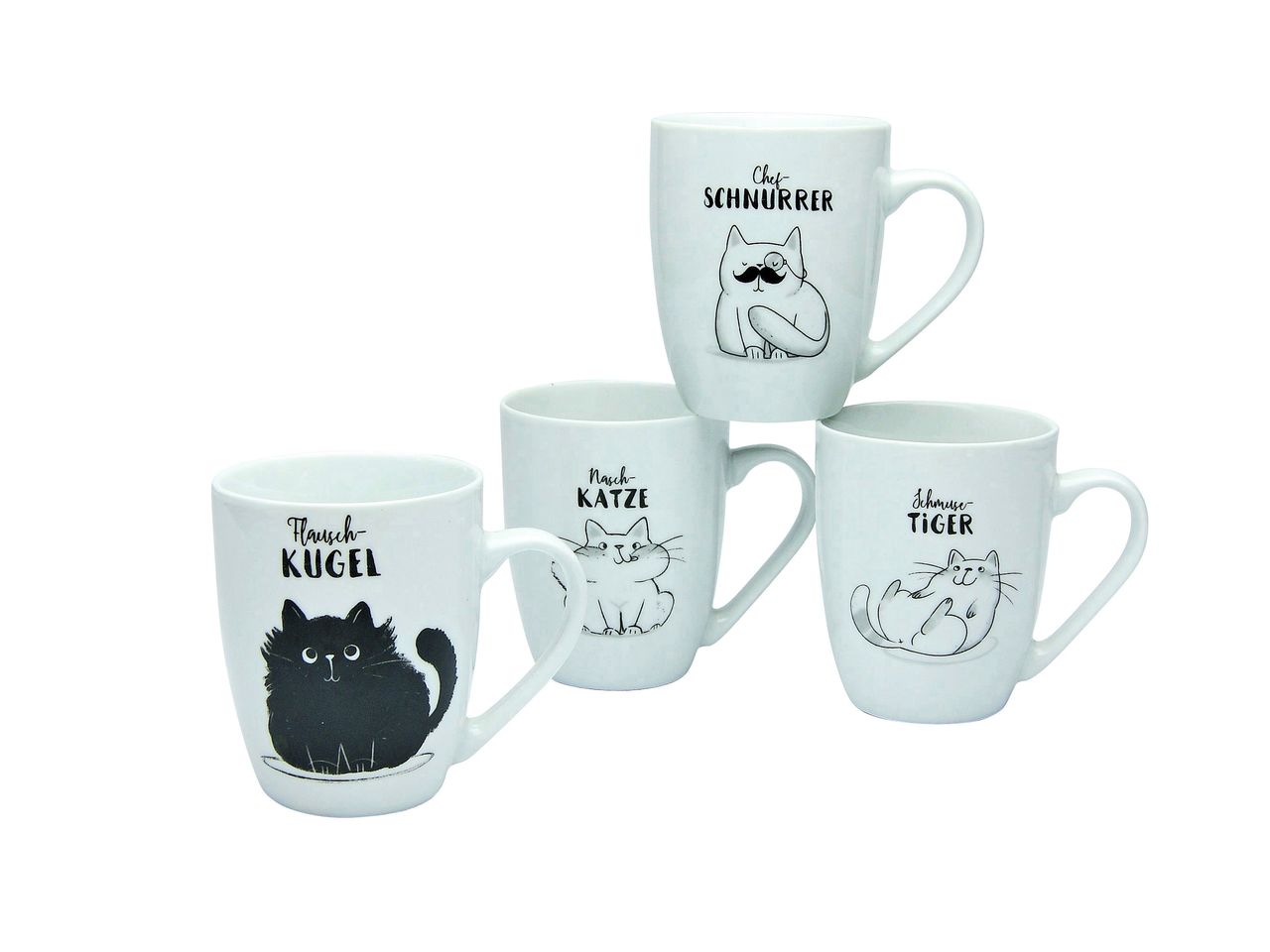 CreaTable SCHMUSEKATZEN 4er Kaffeebecher 30 cl