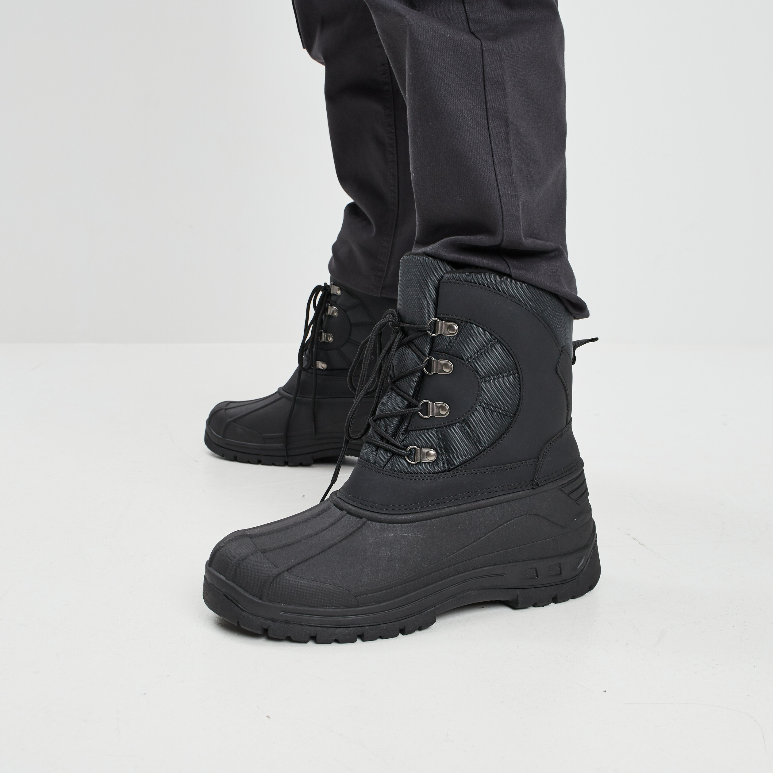 Bottes de neige à lacets noir homme | La Halle