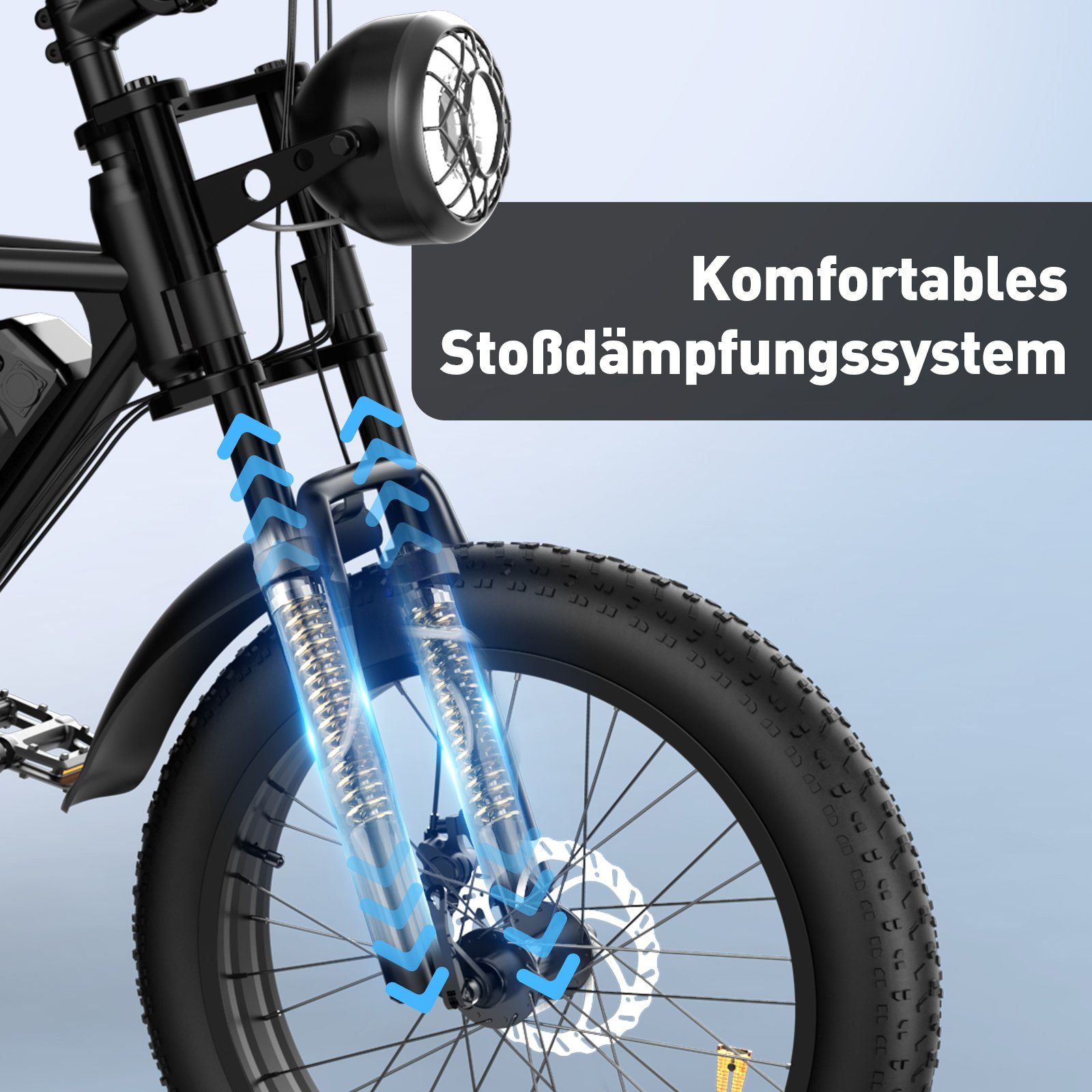 HITWAY E-Bike 20 Zoll 4.0 Fat Luftreifen 48V 15Ah Shimano 7 Gang zum,bis 55-80km, 7 Gang Shimano, Kettenschaltung, Heckmotor