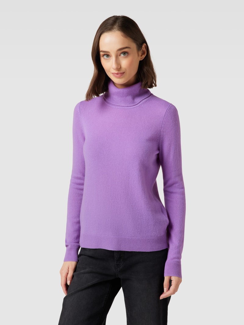 Kaschmirpullover in melierter Optik in violett