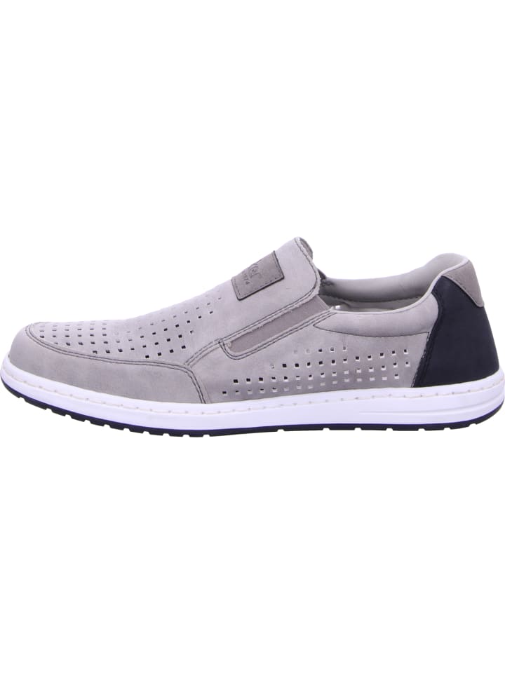 rieker Slipper Gelocht in grau günstig kaufen