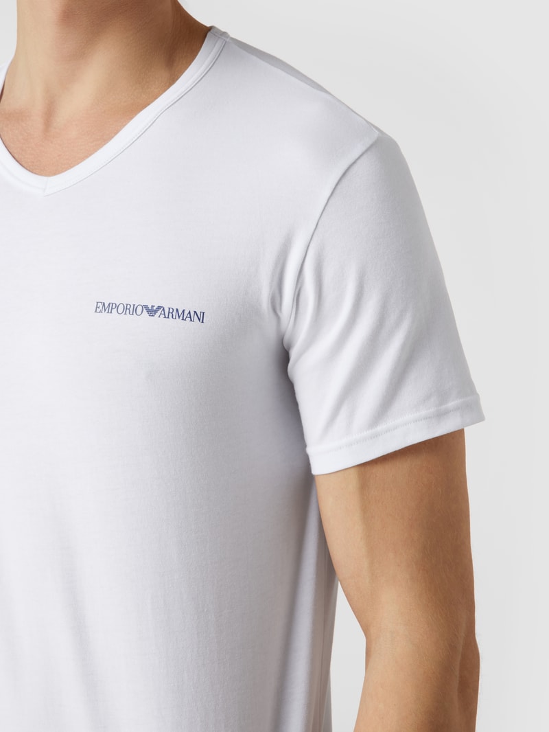 T-Shirt mit Label-Print im 2er-Pack in weiß